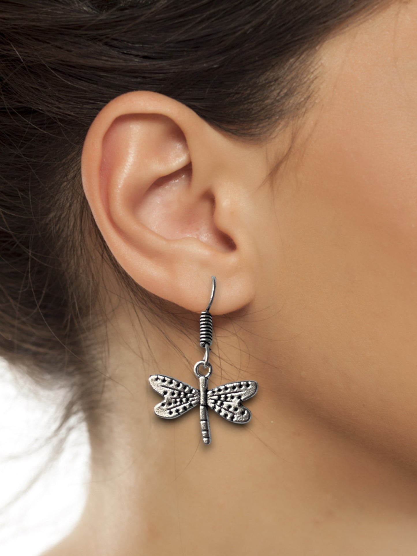 Dangling Butterfly German Silver Earrings