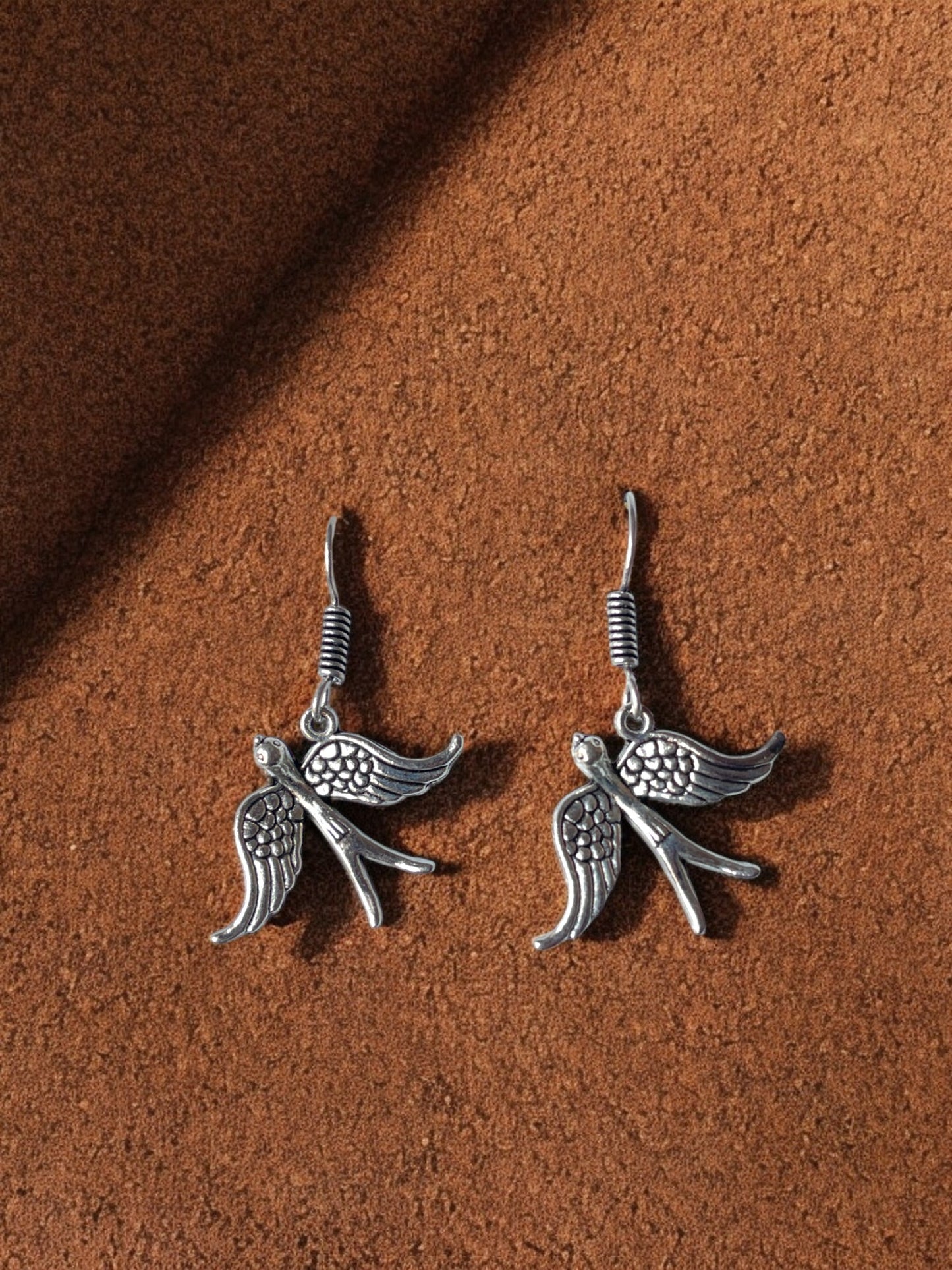 Flying Bird German Silver Earrings