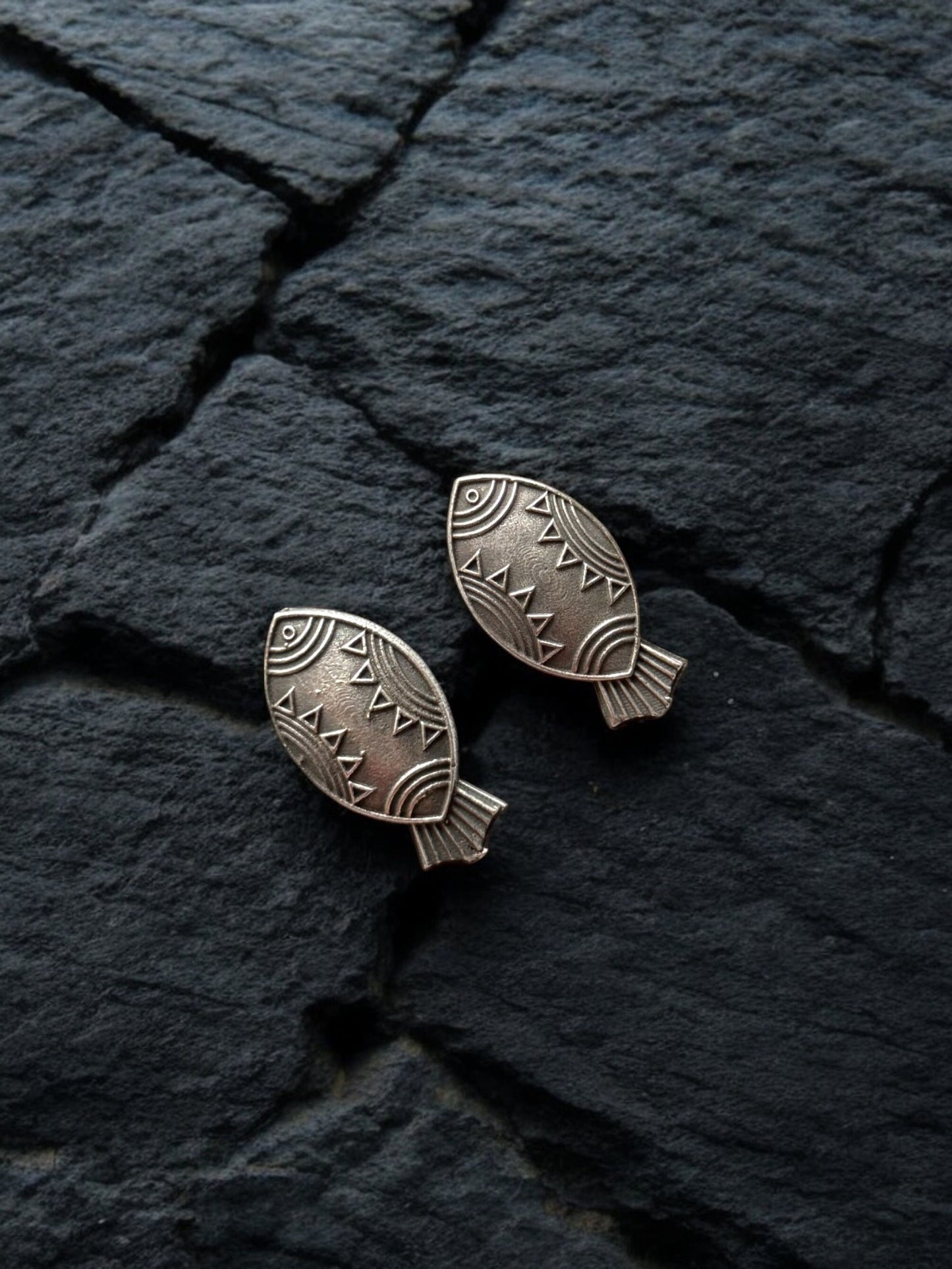 German Silver Fish Stud