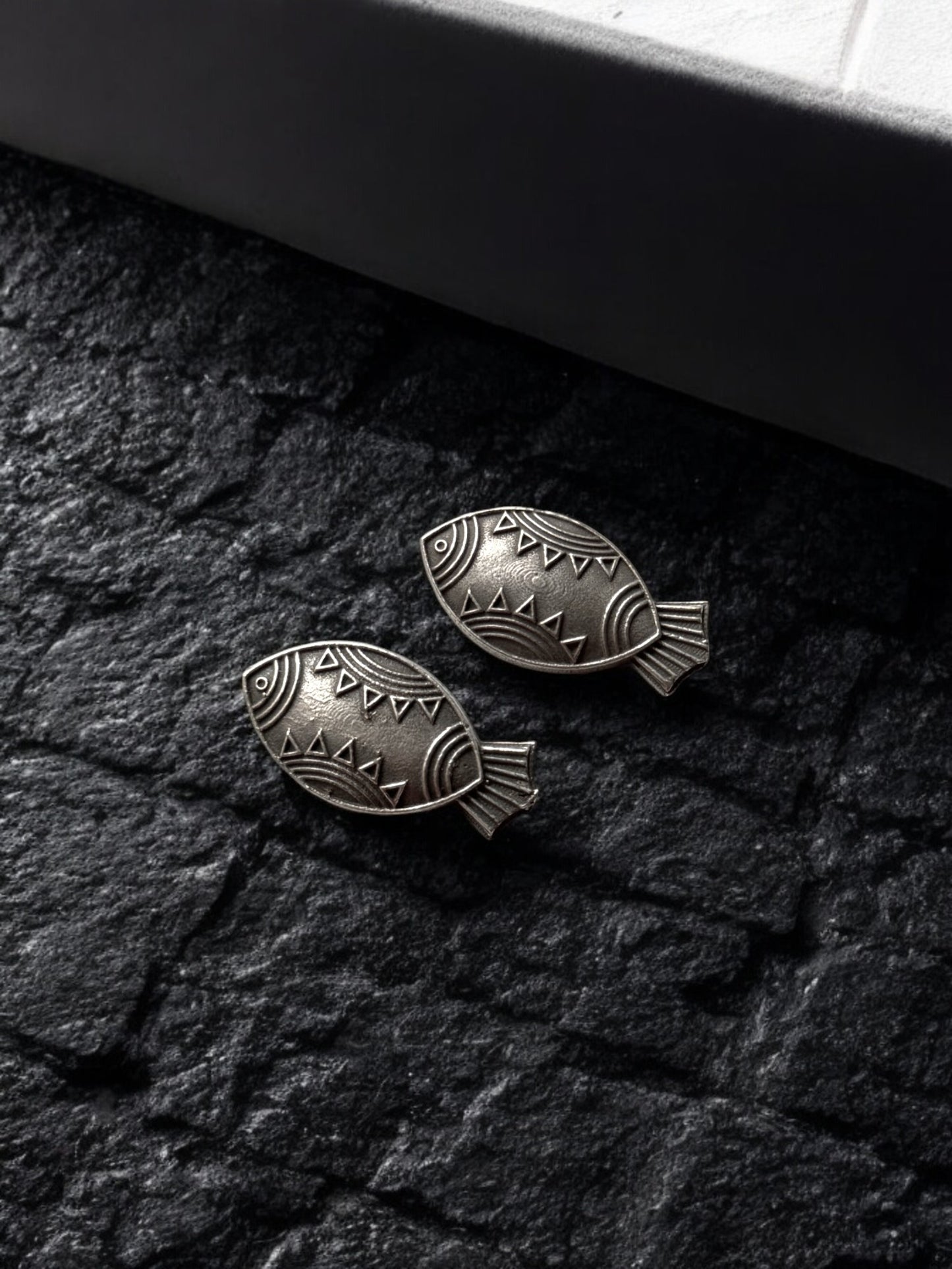 German Silver Fish Stud
