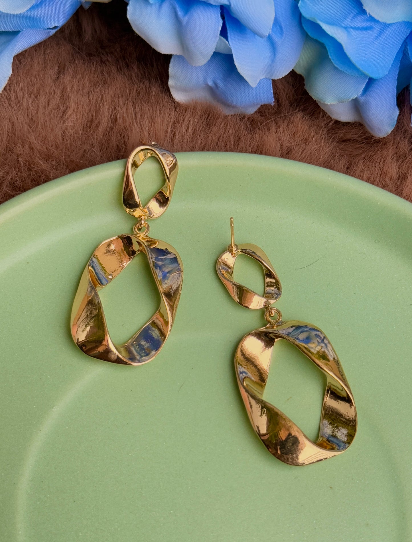 18 KT Gold-Plated Anti-Tarnish Hanging Earrings