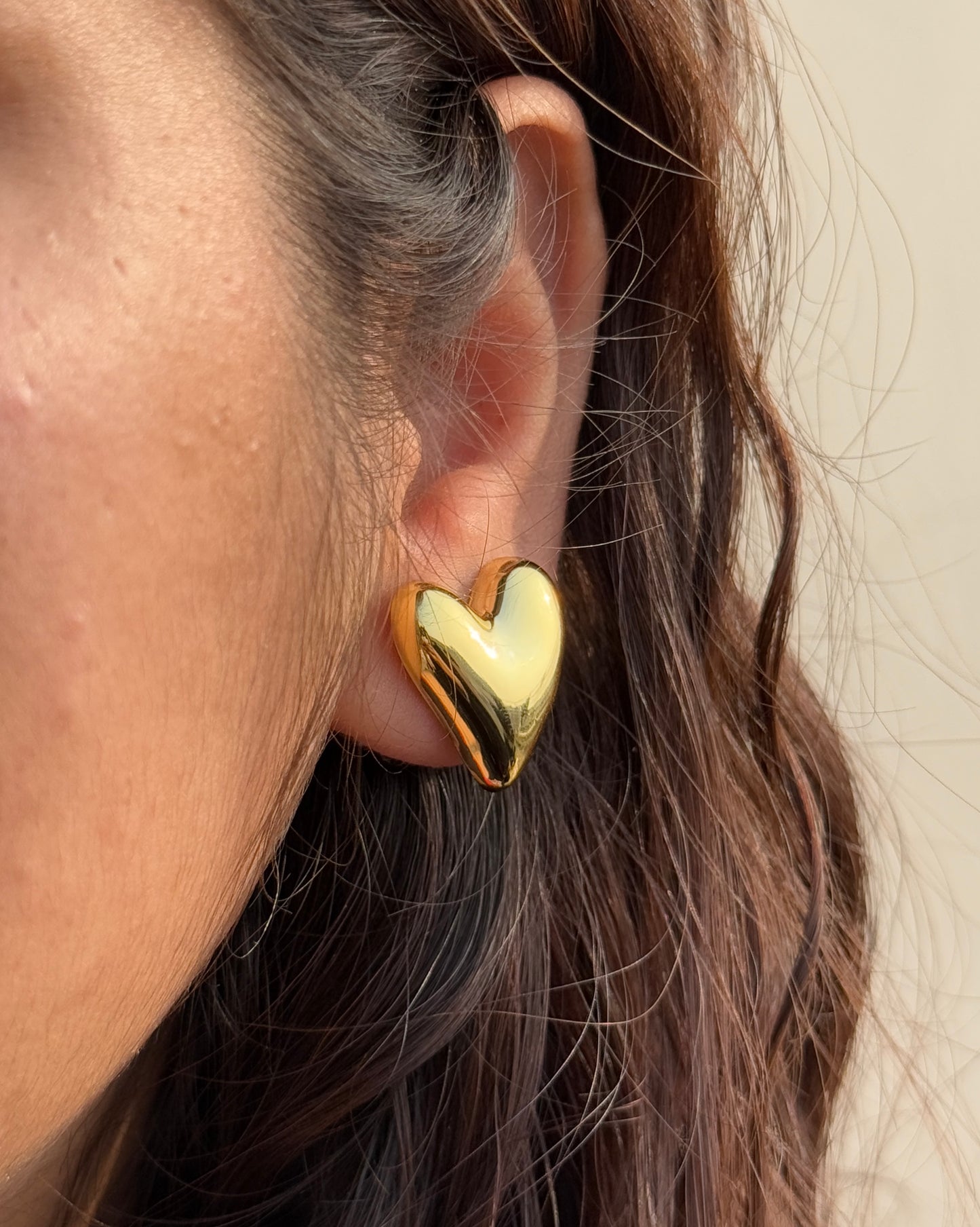 Anti-Tarnish Heart Earrings