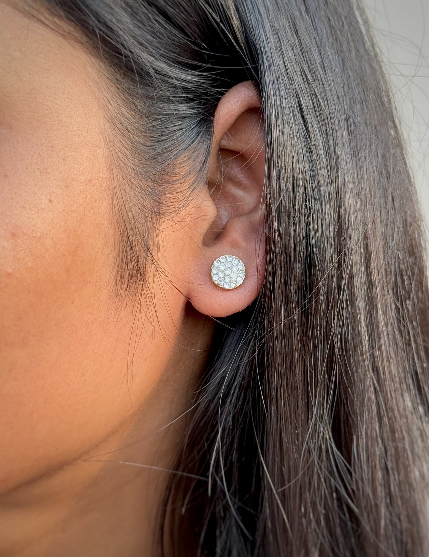 Double Sided Crystal Stud Earrings