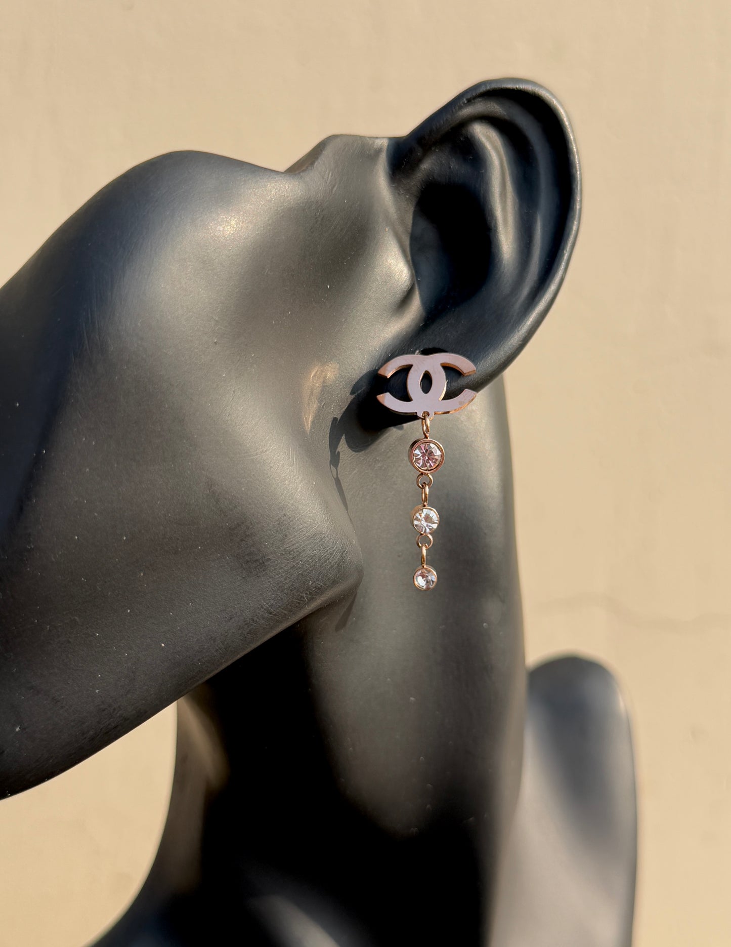 C-Inspired Rose Gold Anti-Tarnish Earrings | Waterproof & Hypoallergenic