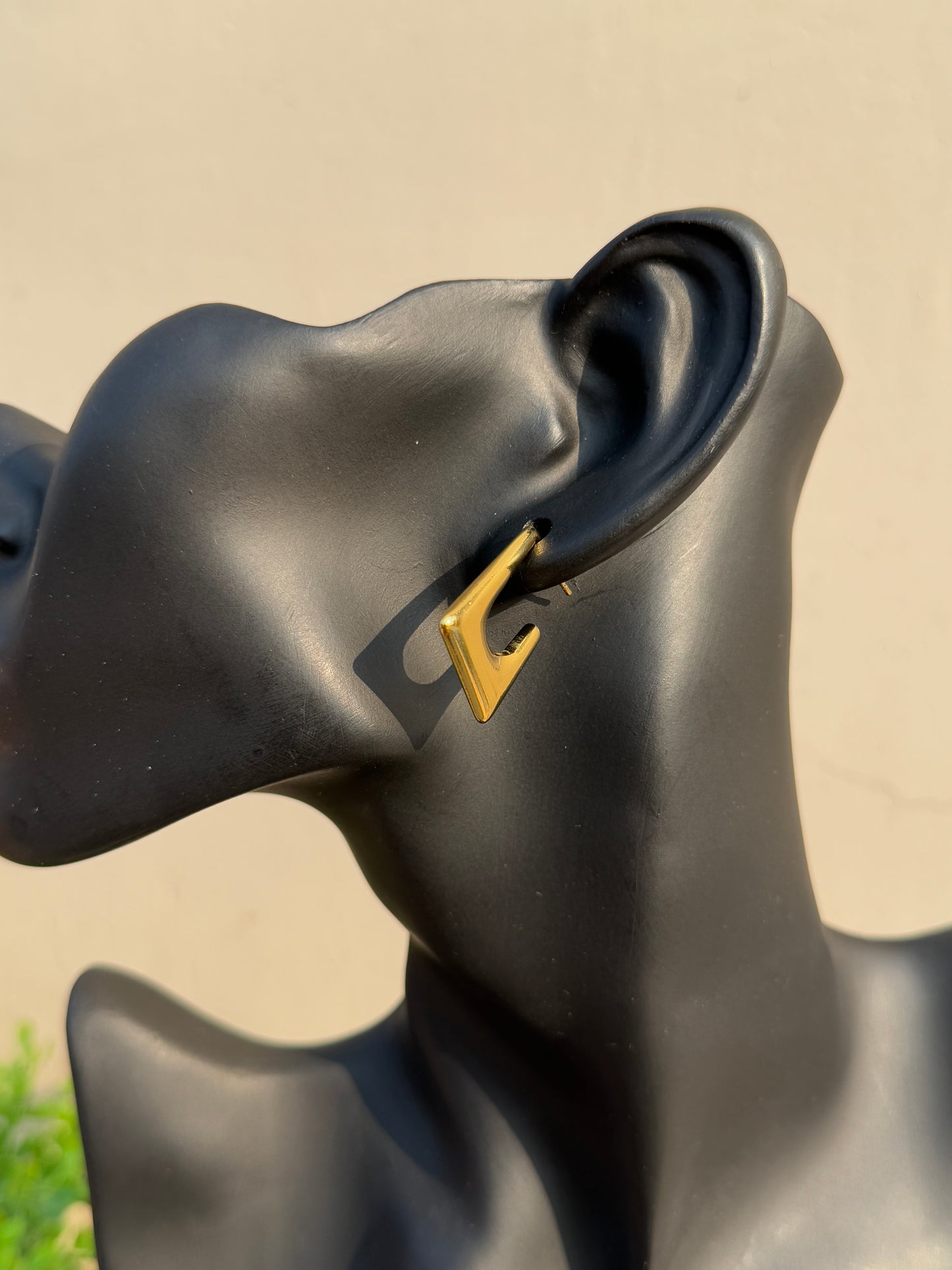 Anti-Tarnish Rectangular 18KT Gold Plated Earrings | Waterproof