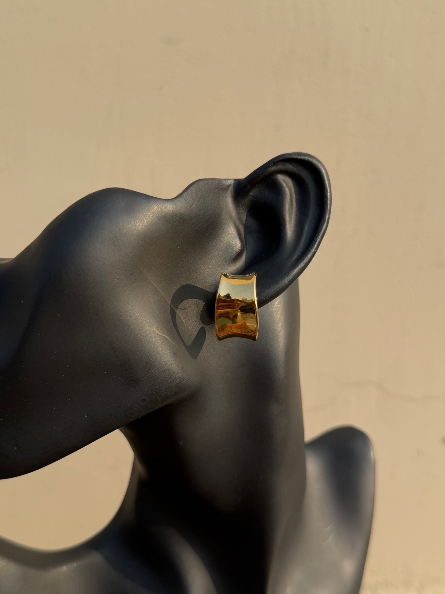 Anti-Tarnish Thick Hoop Gold Plated Earrings | Waterproof & Hypoallergenic