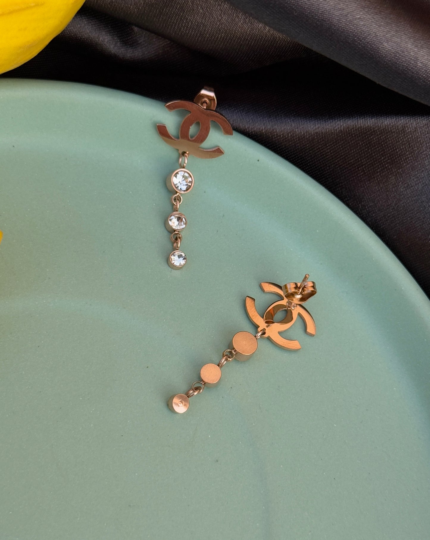 C-Inspired Rose Gold Anti-Tarnish Earrings | Waterproof & Hypoallergenic