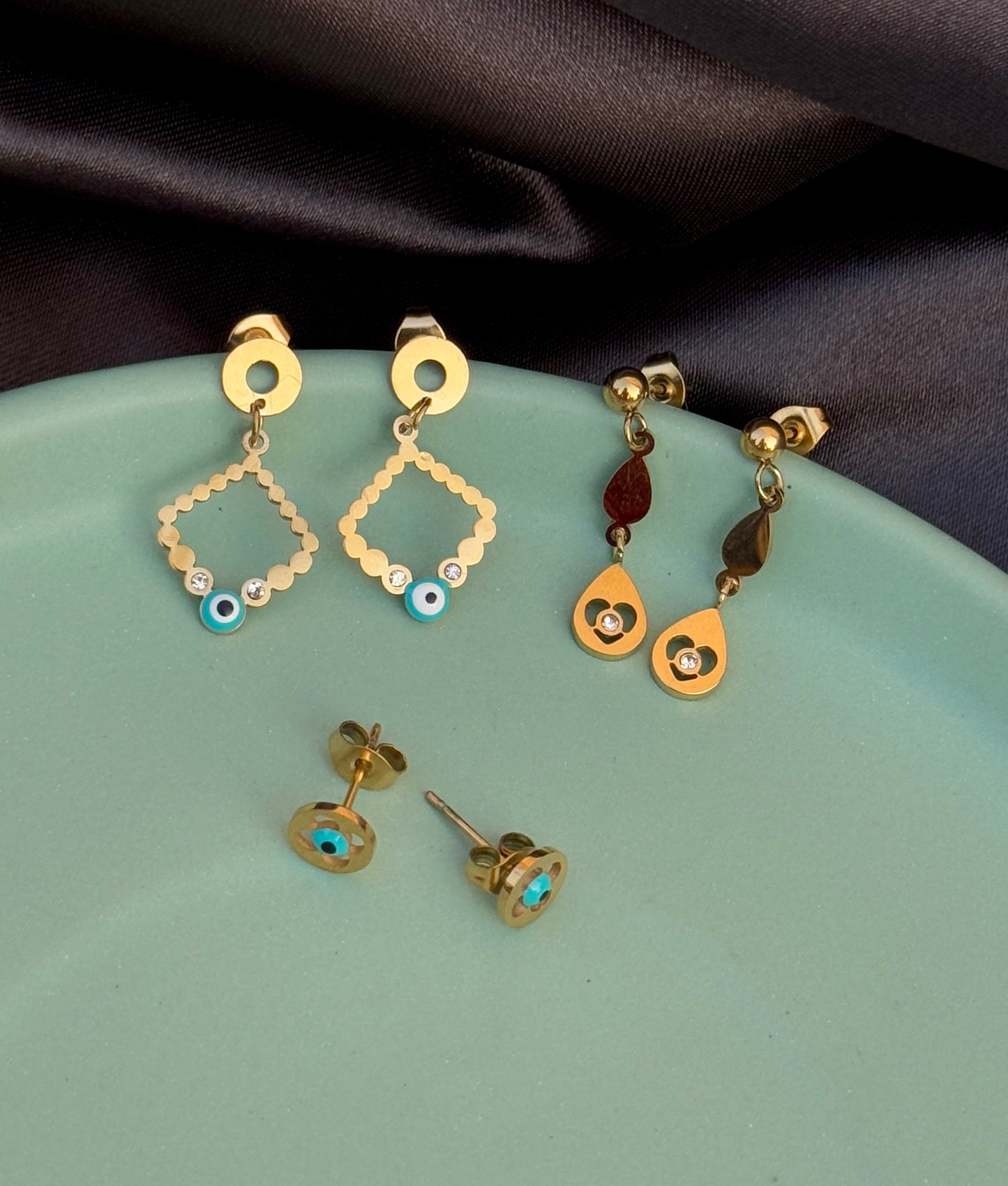 Anti-Tarnish Set of 3 Daily Wear Earrings | Jhumki Wala