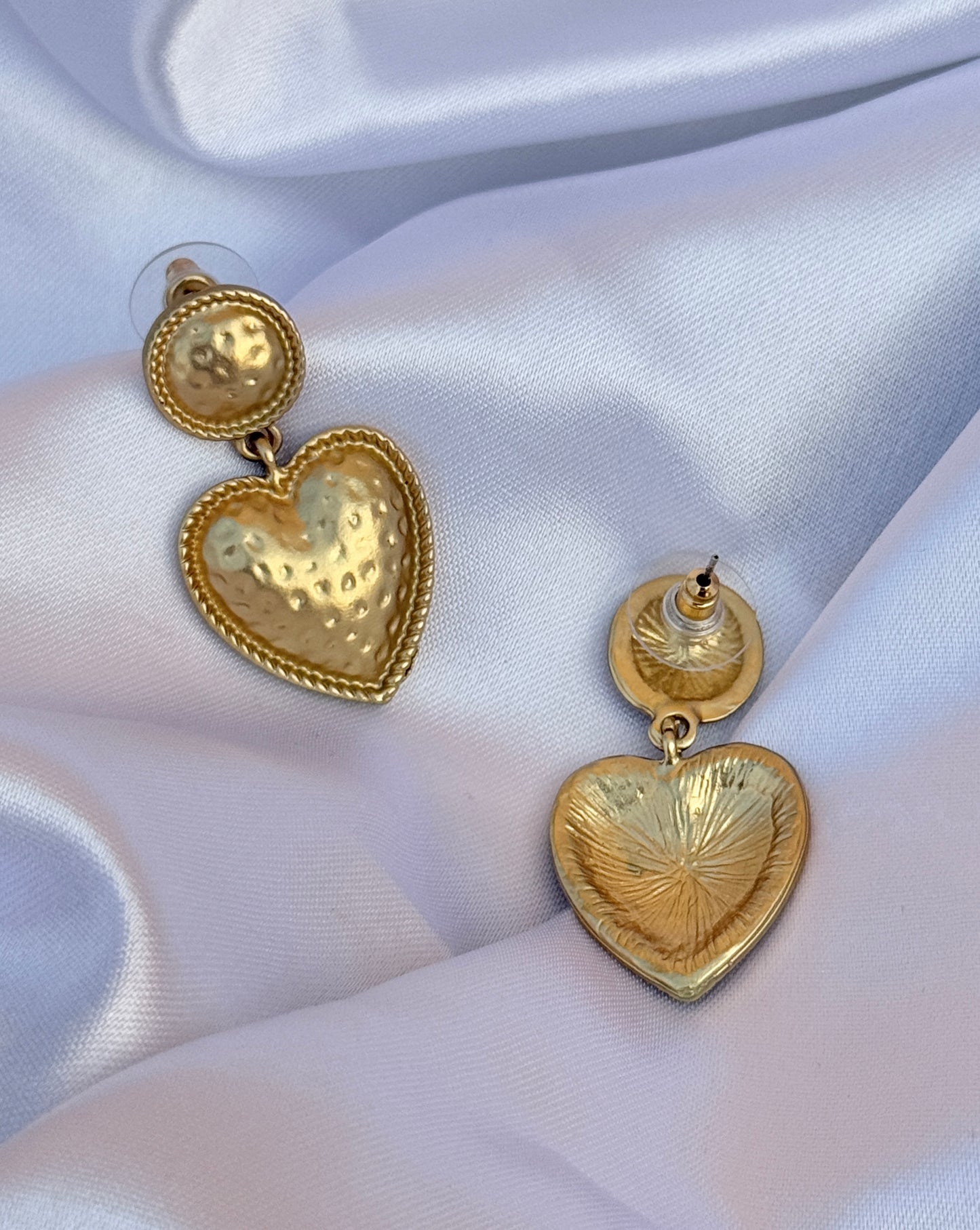 Dual Heart Mesh Earrings | Anti-Tarnish, Waterproof & Hypoallergenic