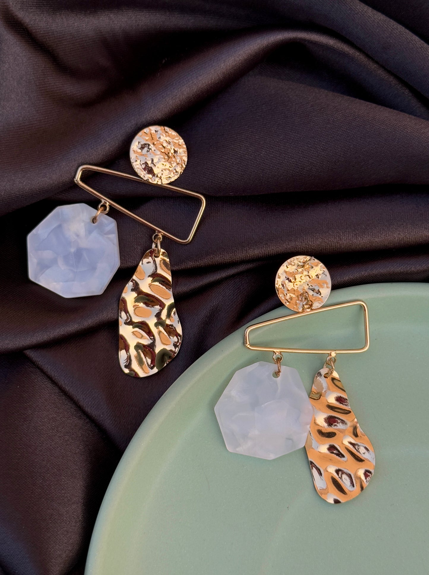 Geometric Anti-Tarnish Earrings | Waterproof