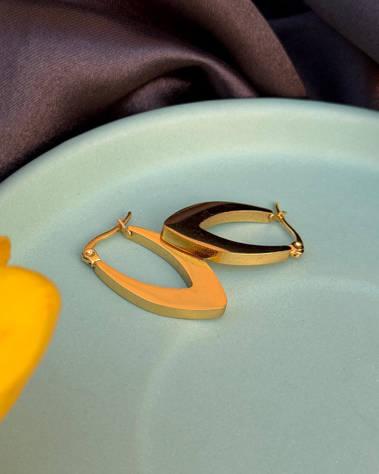 Anti-Tarnish Matte 18KT Gold Plated Earrings | Waterproof & Hypoallergenic