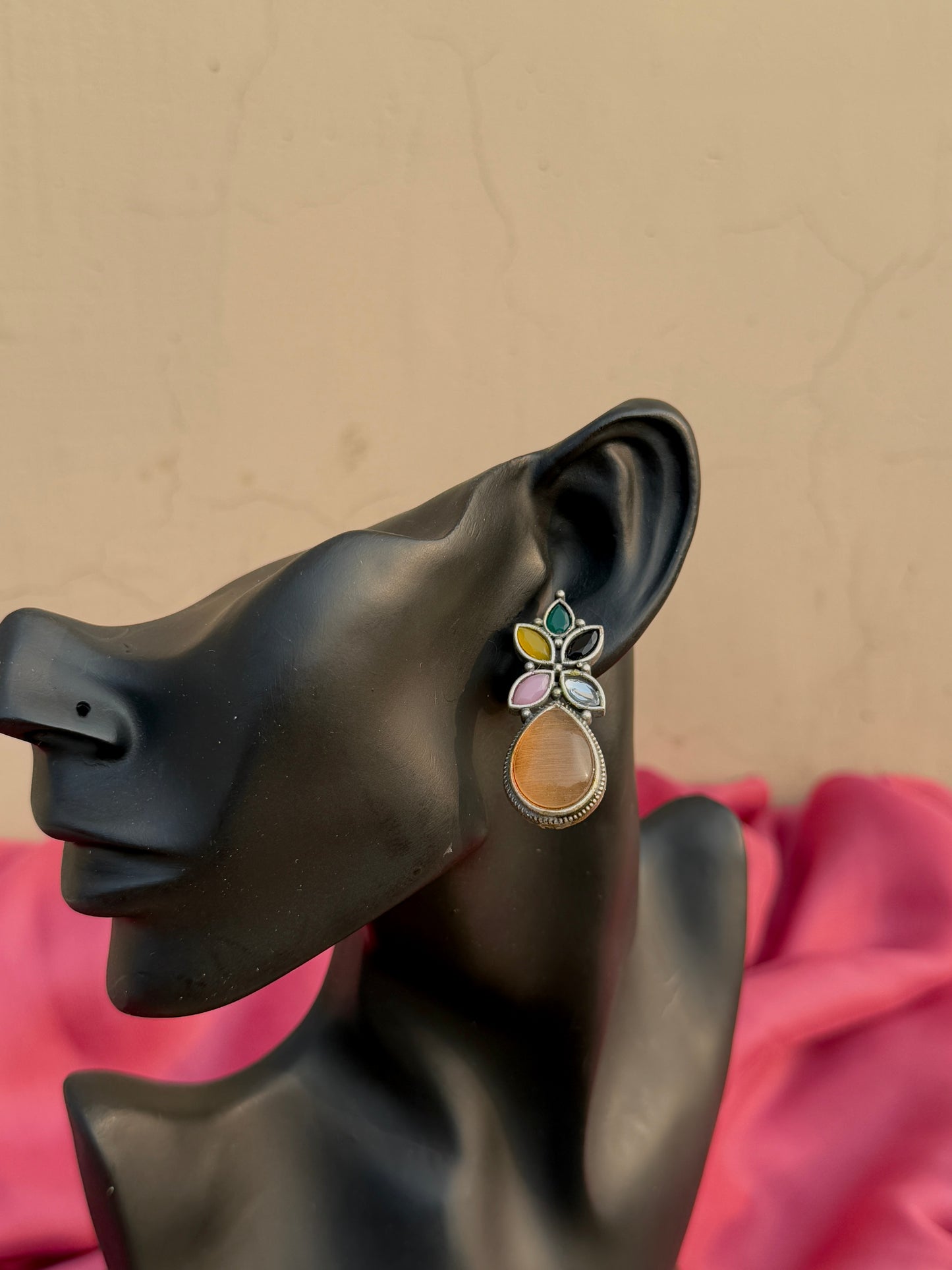 Multi-Colour Monalisa Stone Earrings