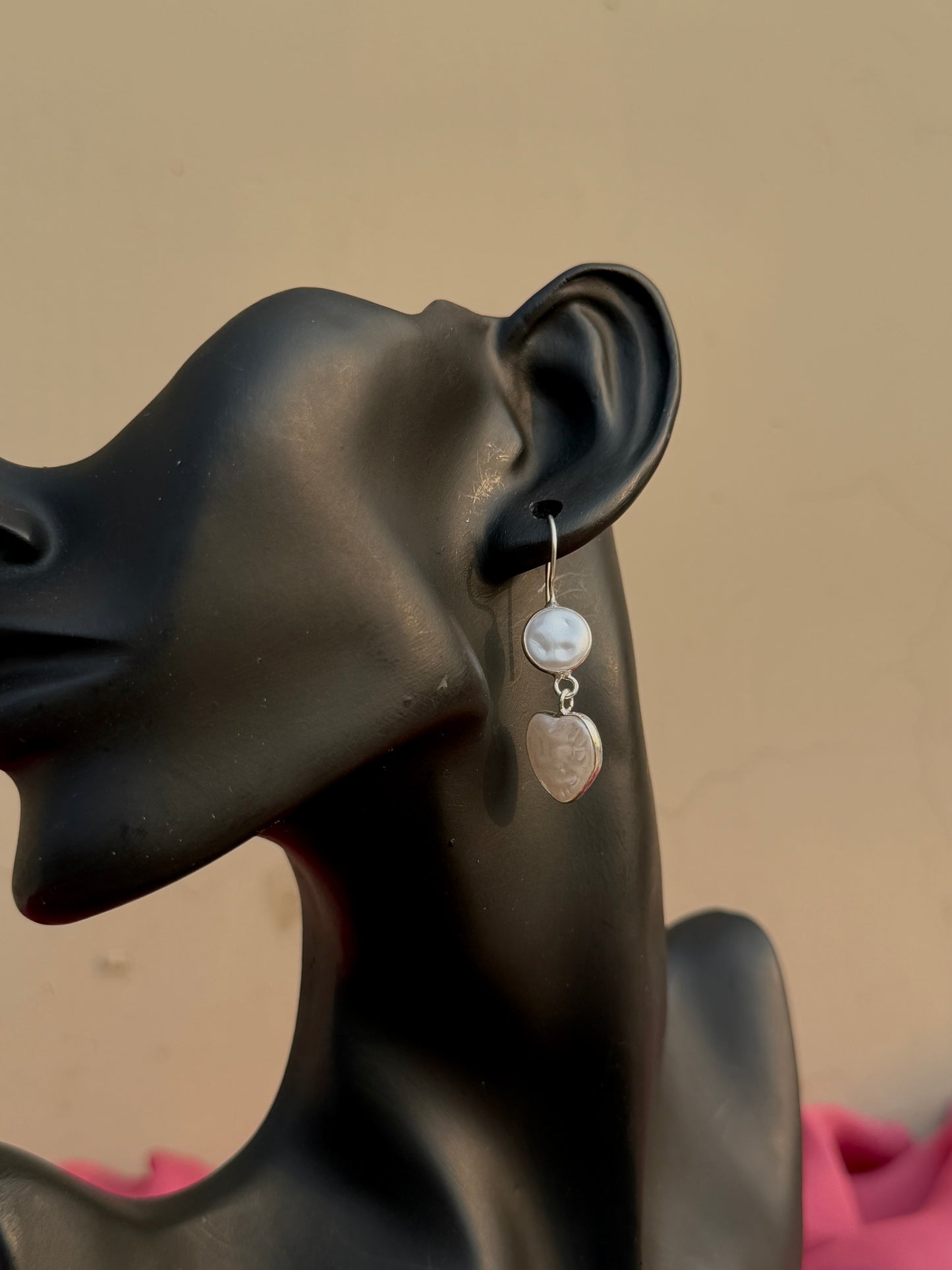 Dual Silk Stone Drop Earrings | Elegant & Timeless