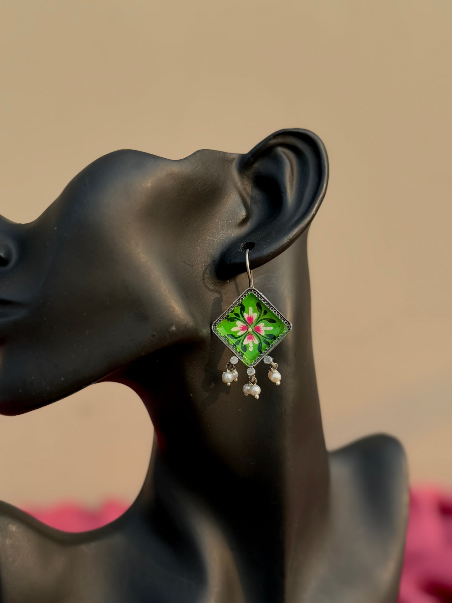 Hand-Painted Hook Earrings