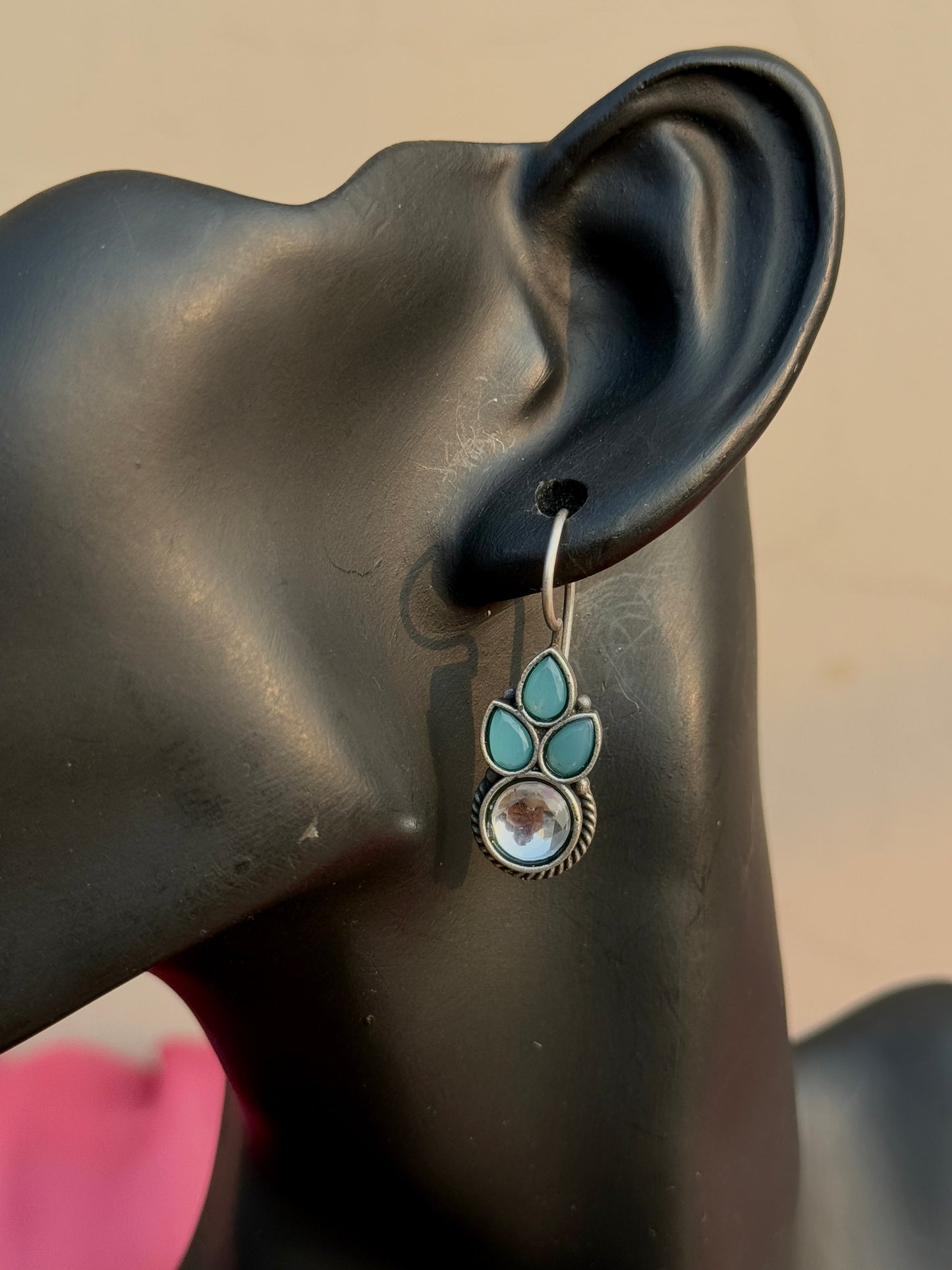 German Silver Lightweight Daily Wear Hook Earrings