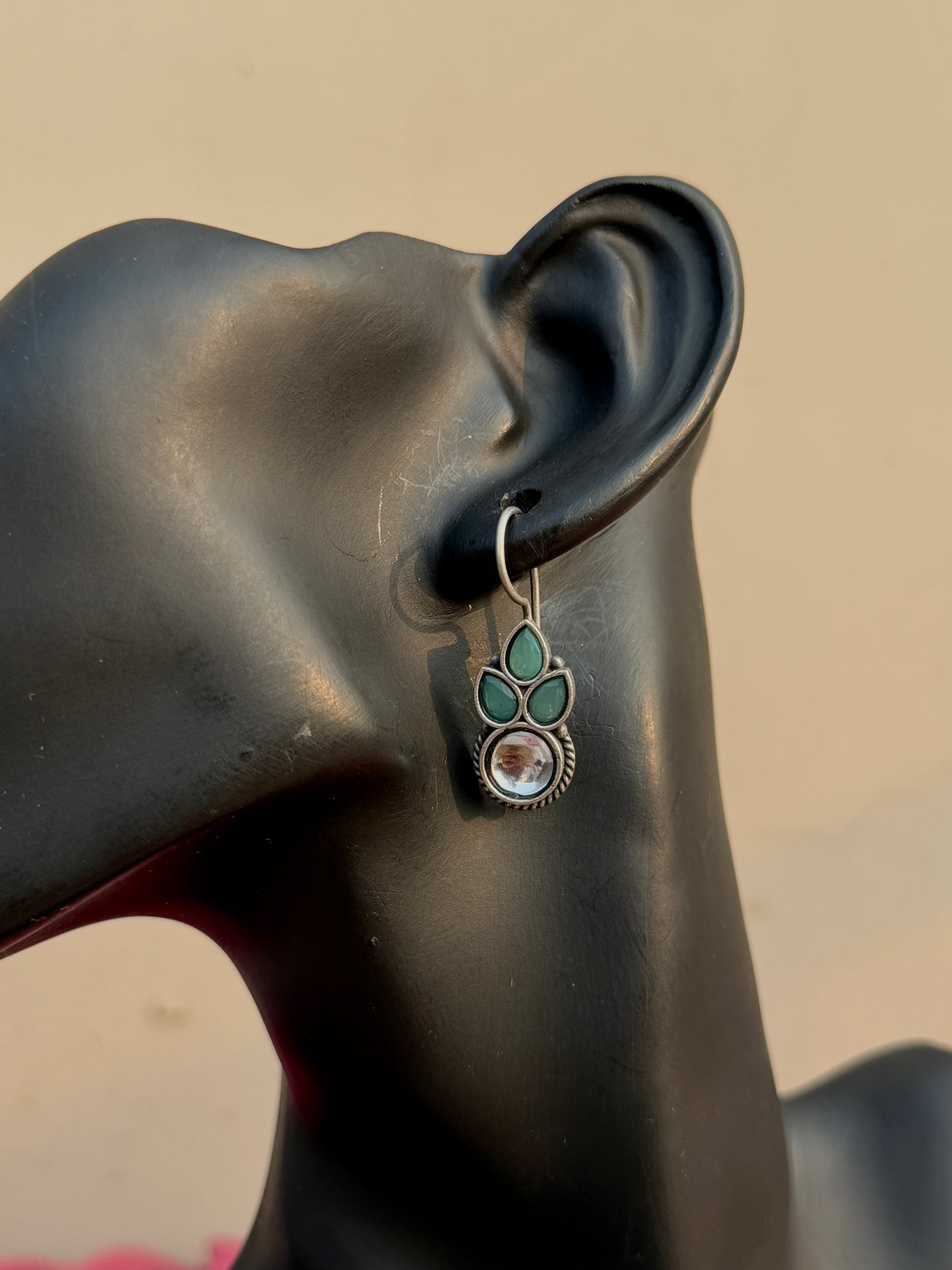 German Silver Lightweight Daily Wear Hook Earrings