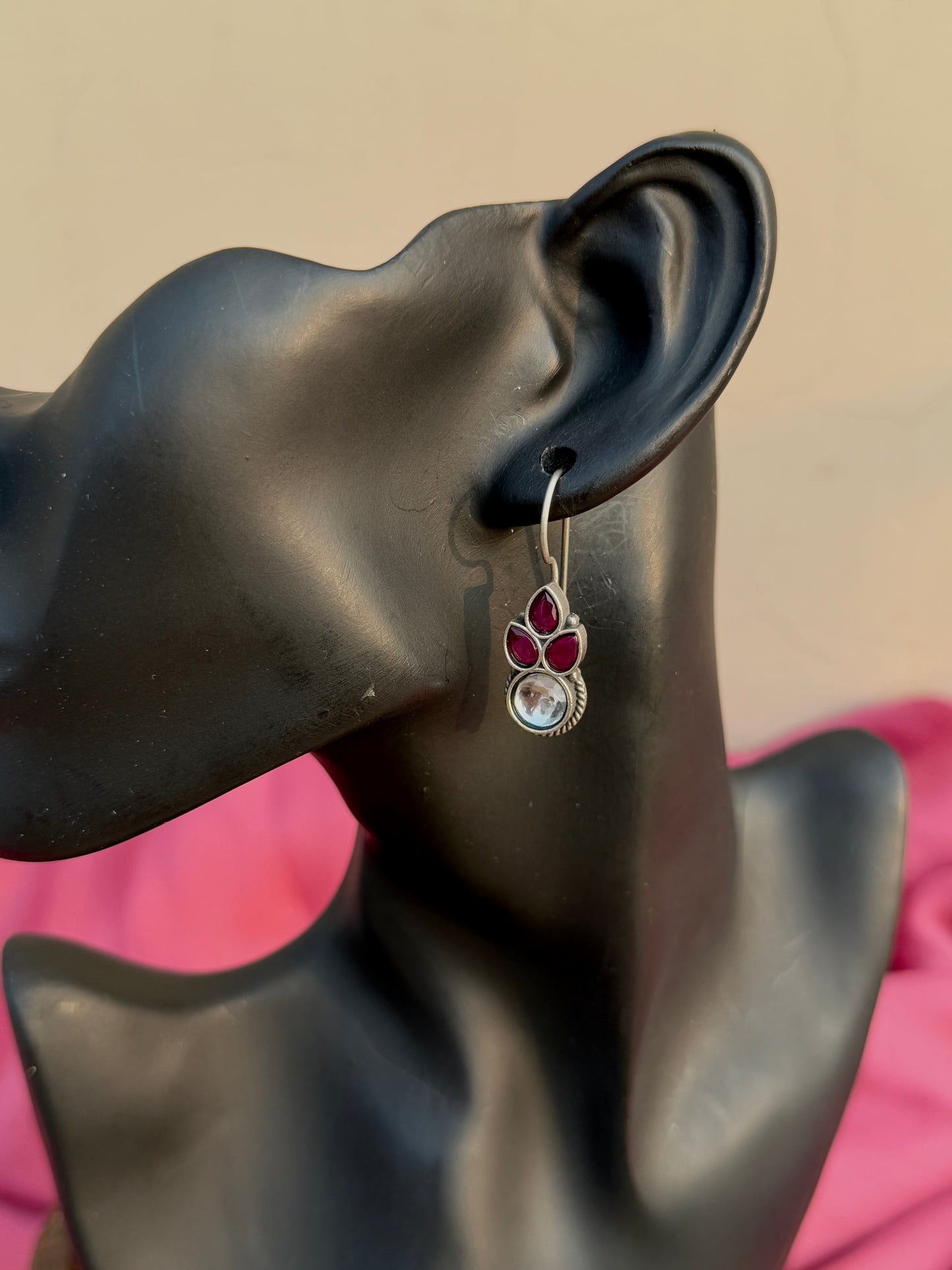 German Silver Lightweight Daily Wear Hook Earrings
