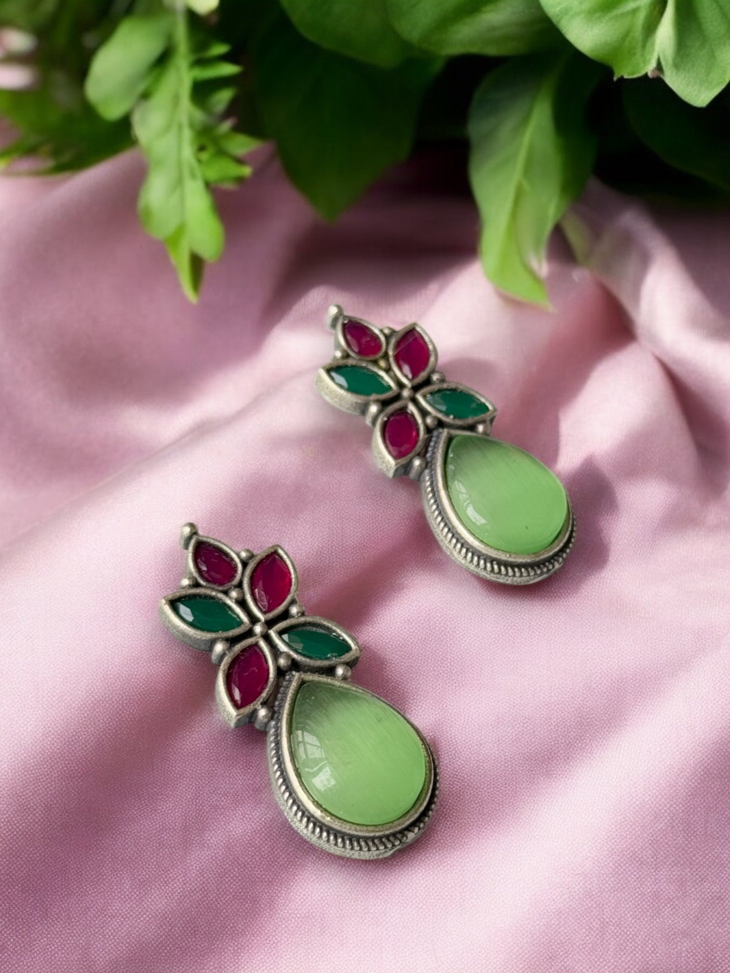Multi-Colour Monalisa Stone Earrings