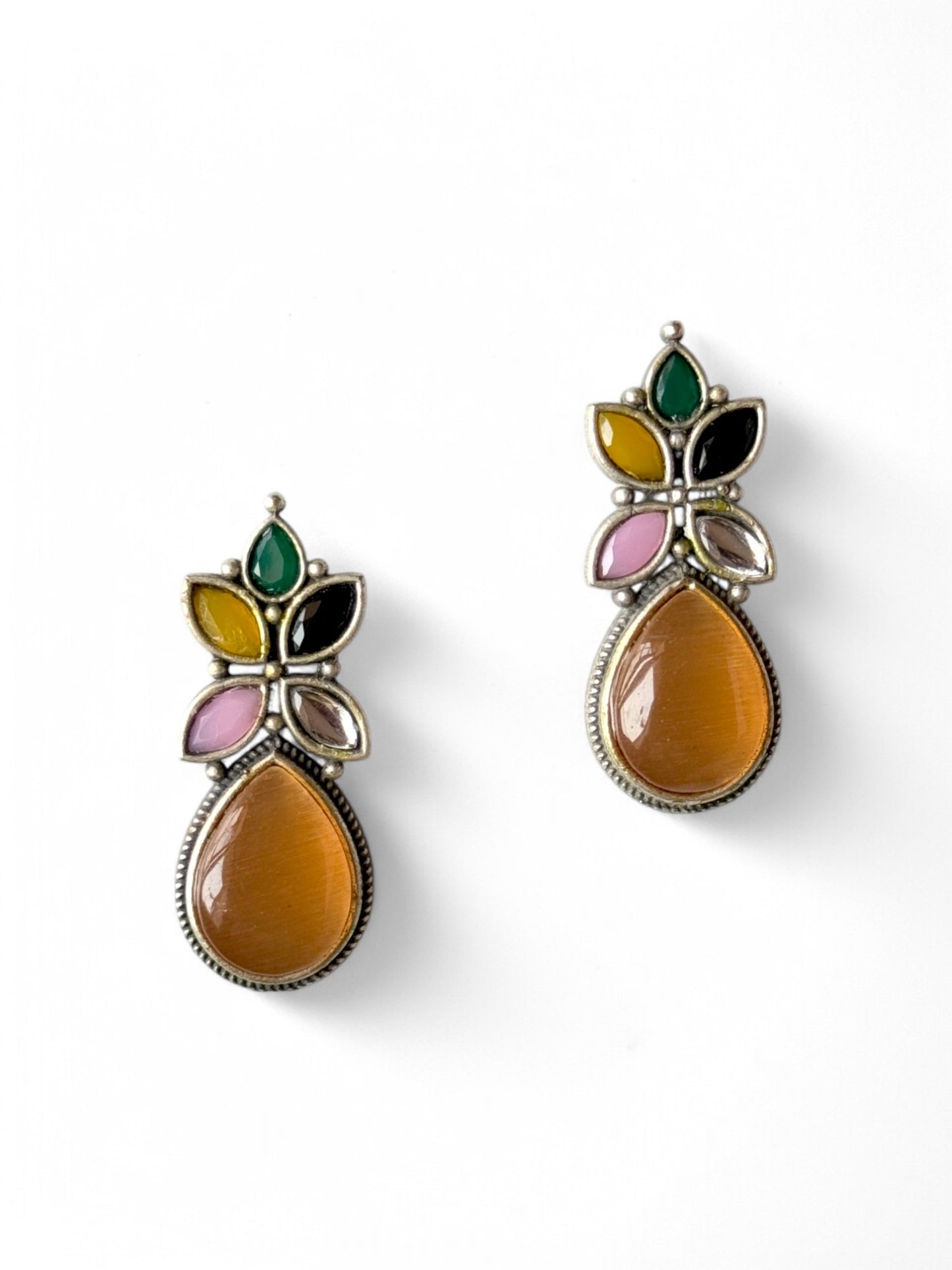 Multi-Colour Monalisa Stone Earrings