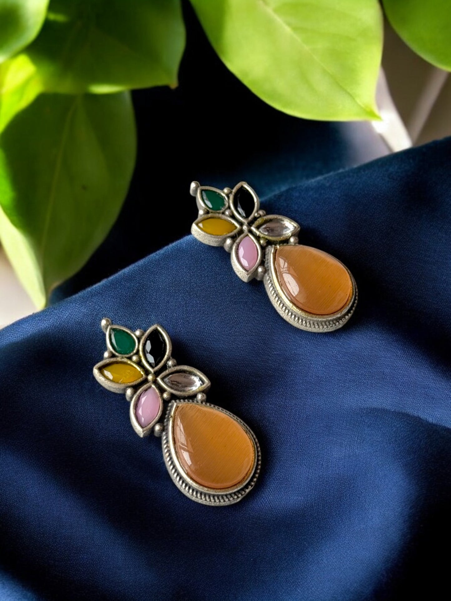 Multi-Colour Monalisa Stone Earrings