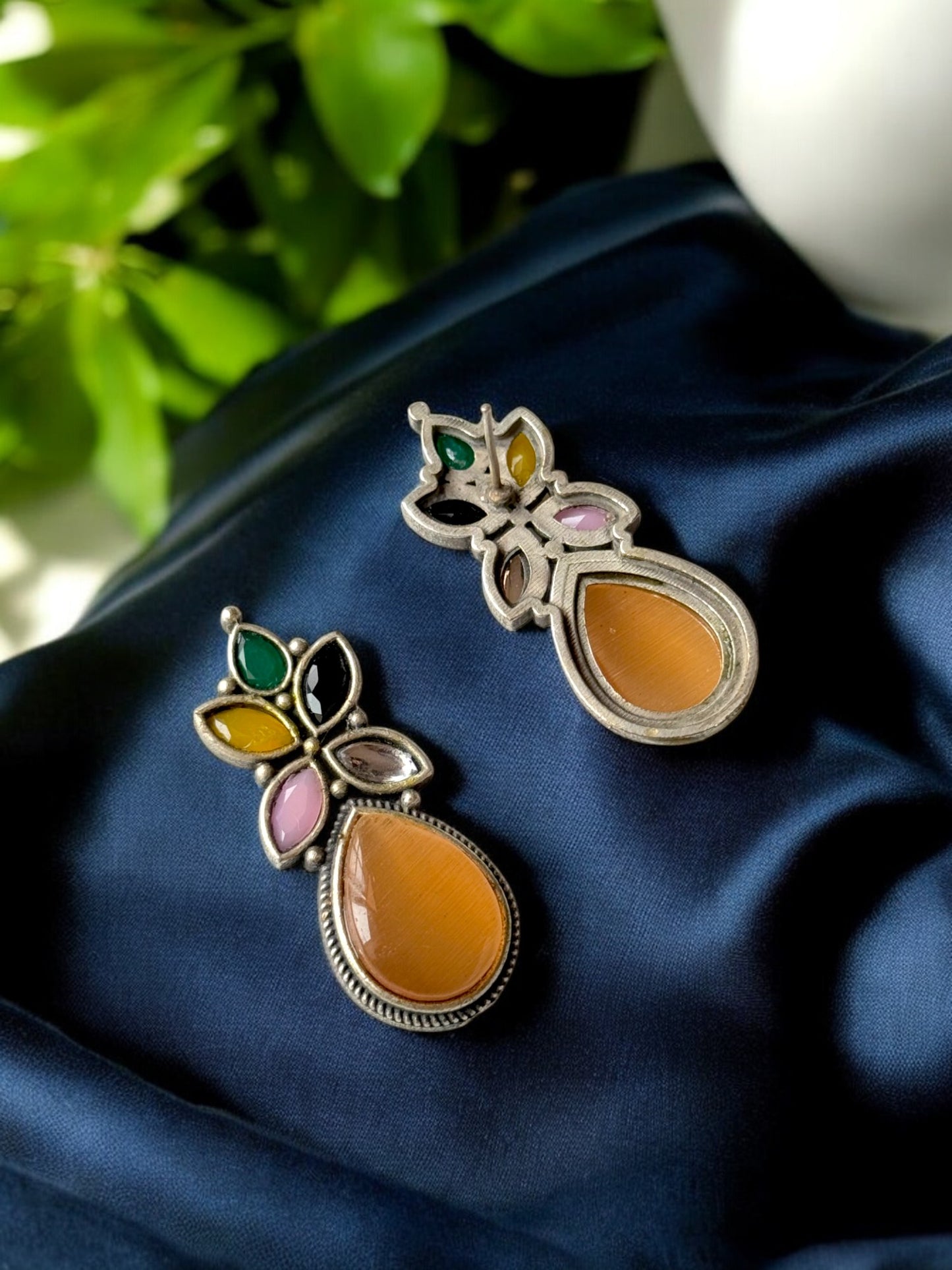 Multi-Colour Monalisa Stone Earrings