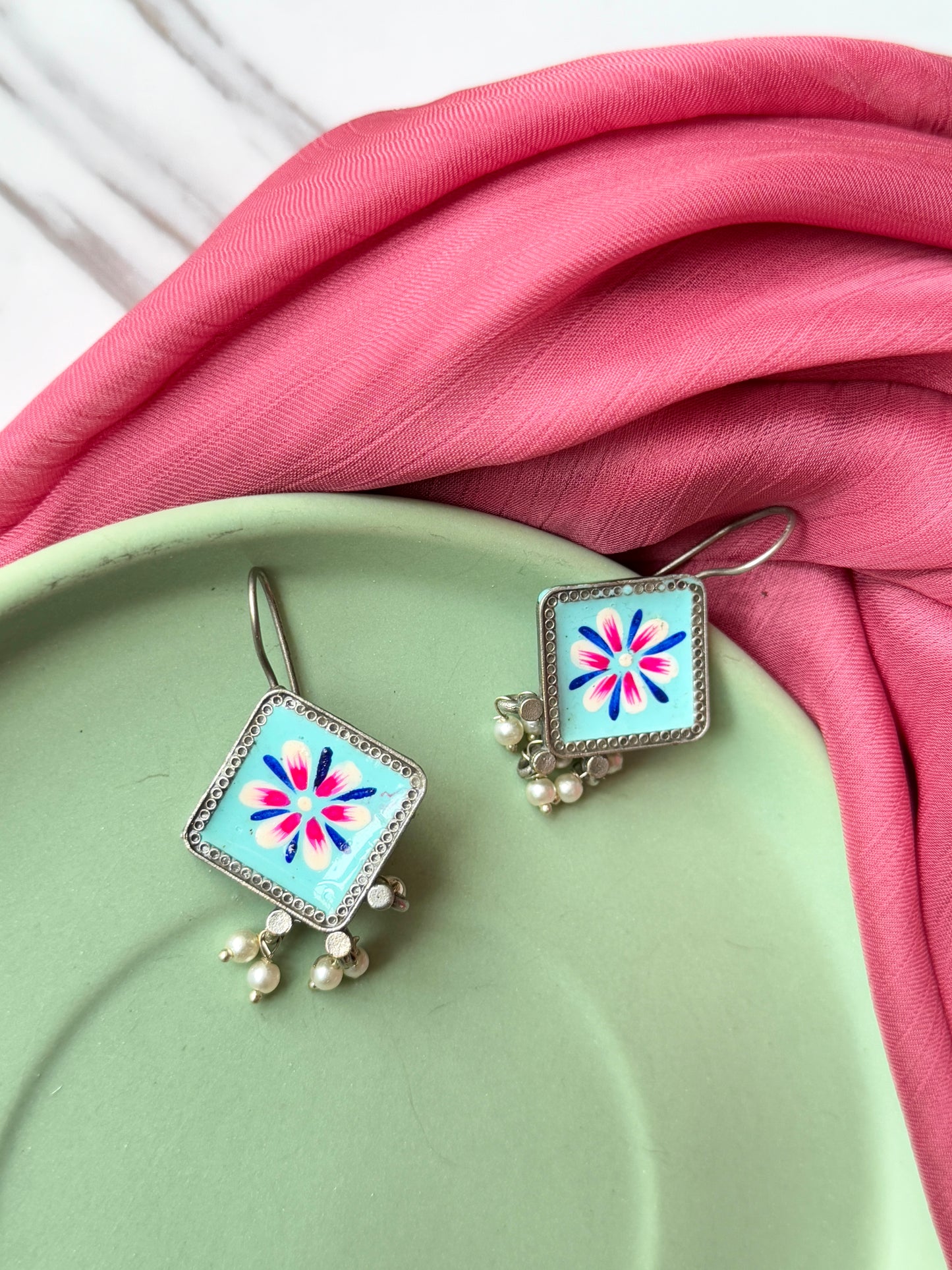 Hand-Painted Hook Earrings