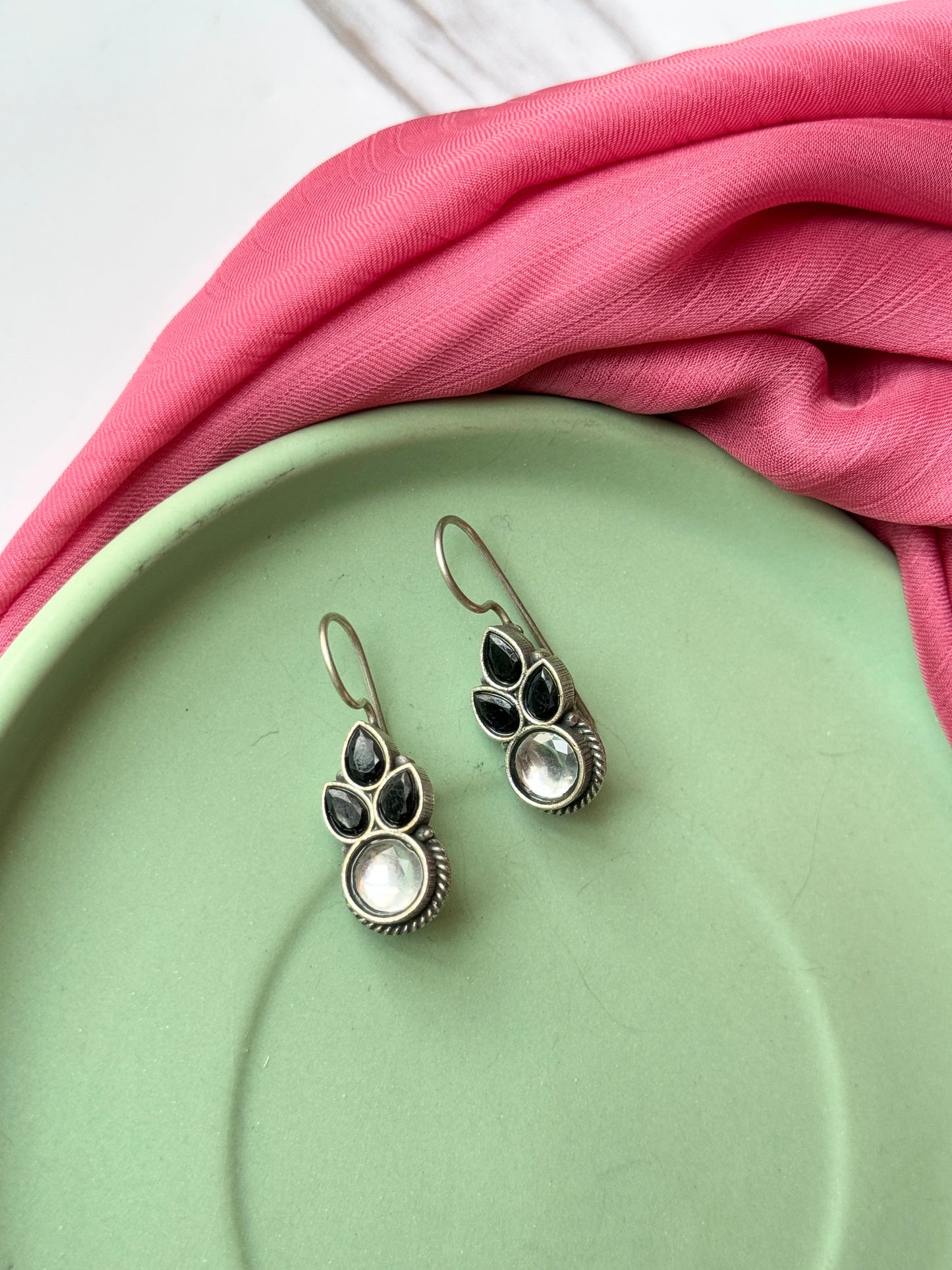 German Silver Lightweight Daily Wear Hook Earrings