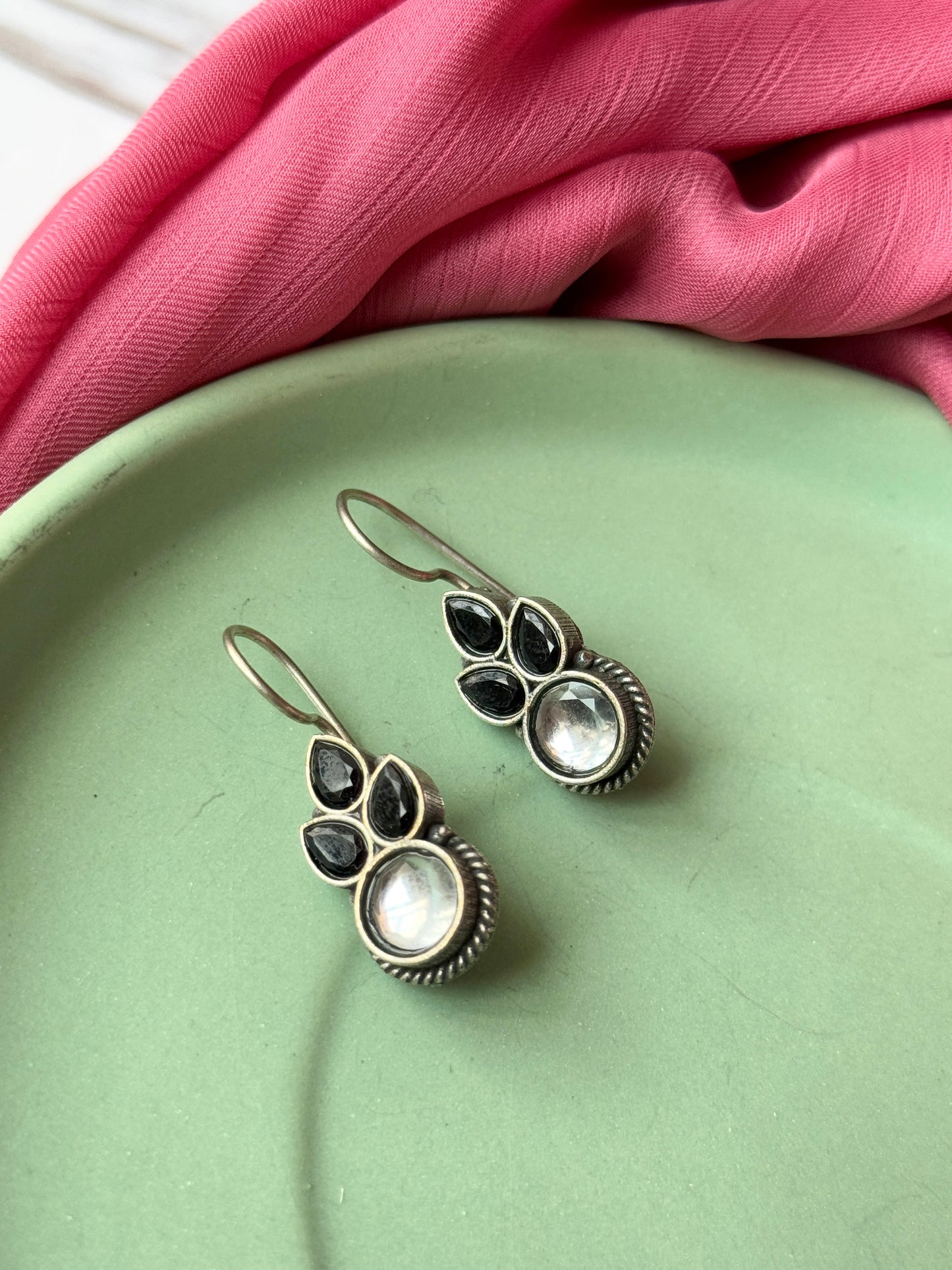German Silver Lightweight Daily Wear Hook Earrings