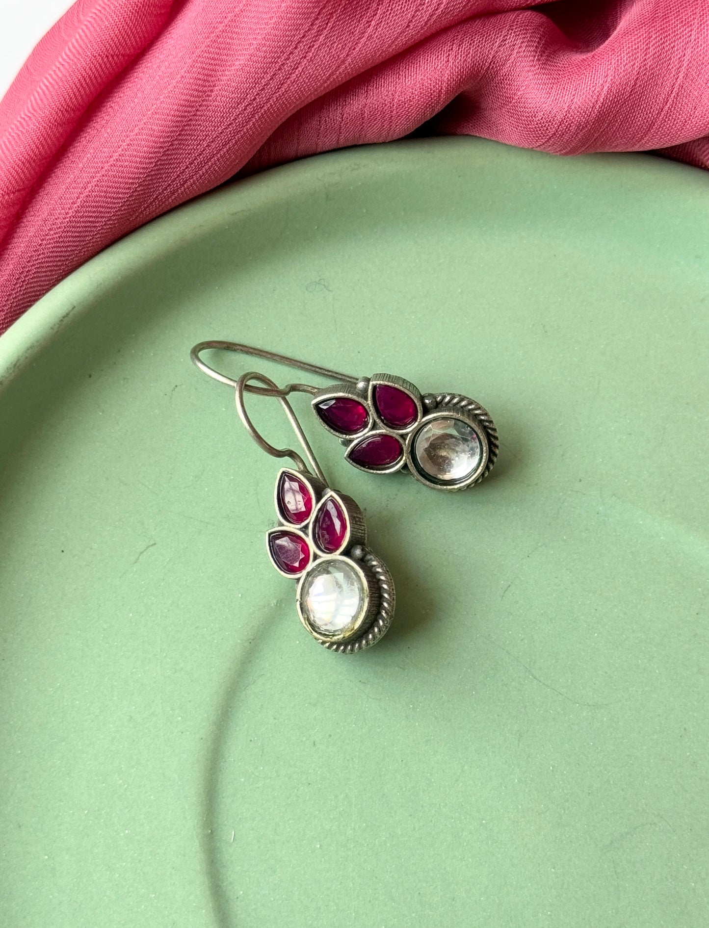 German Silver Lightweight Daily Wear Hook Earrings