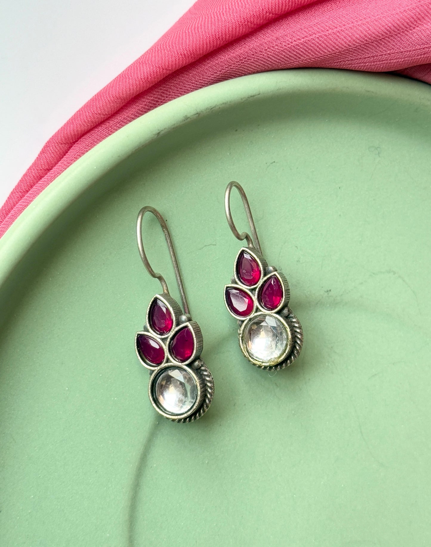 German Silver Lightweight Daily Wear Hook Earrings