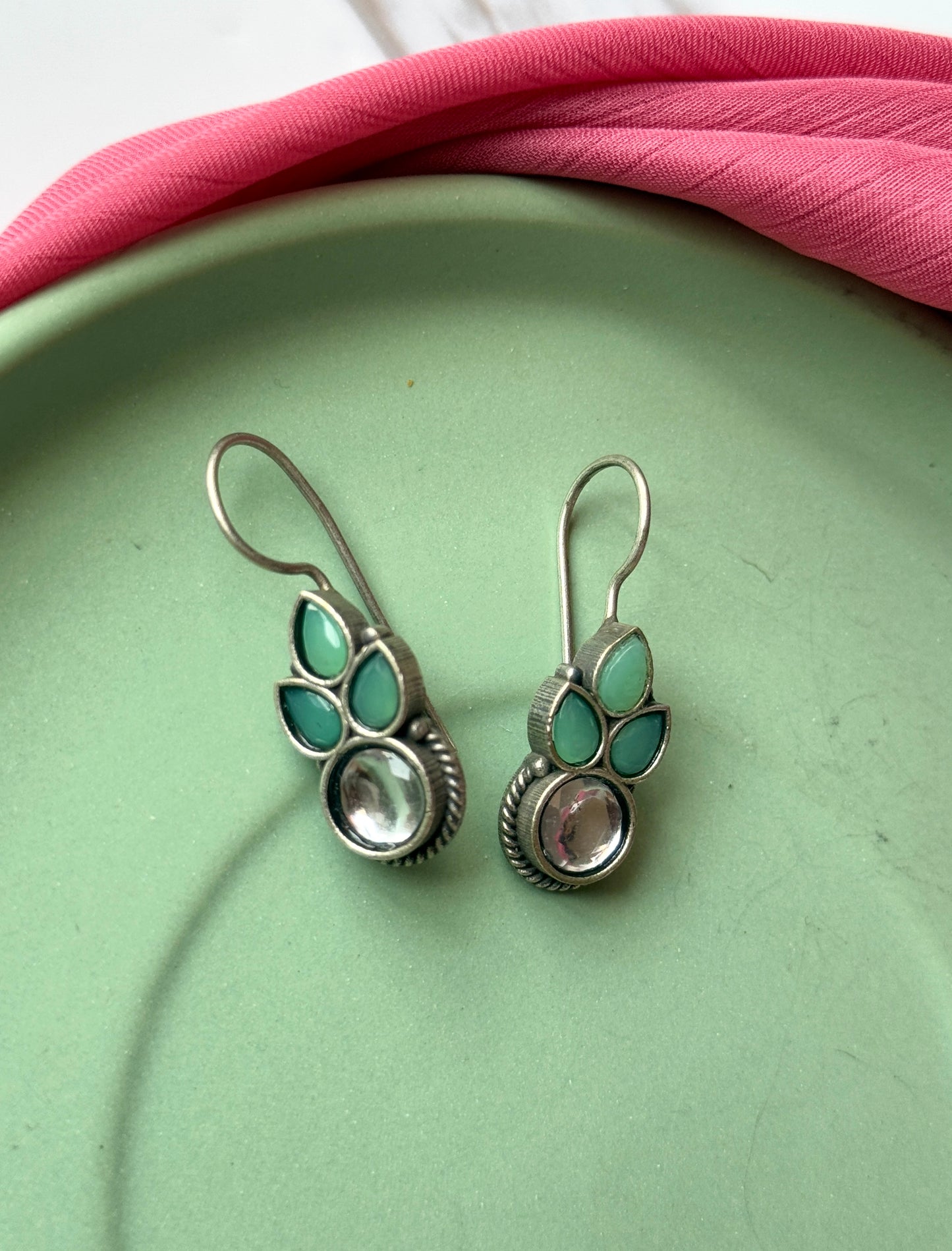German Silver Lightweight Daily Wear Hook Earrings