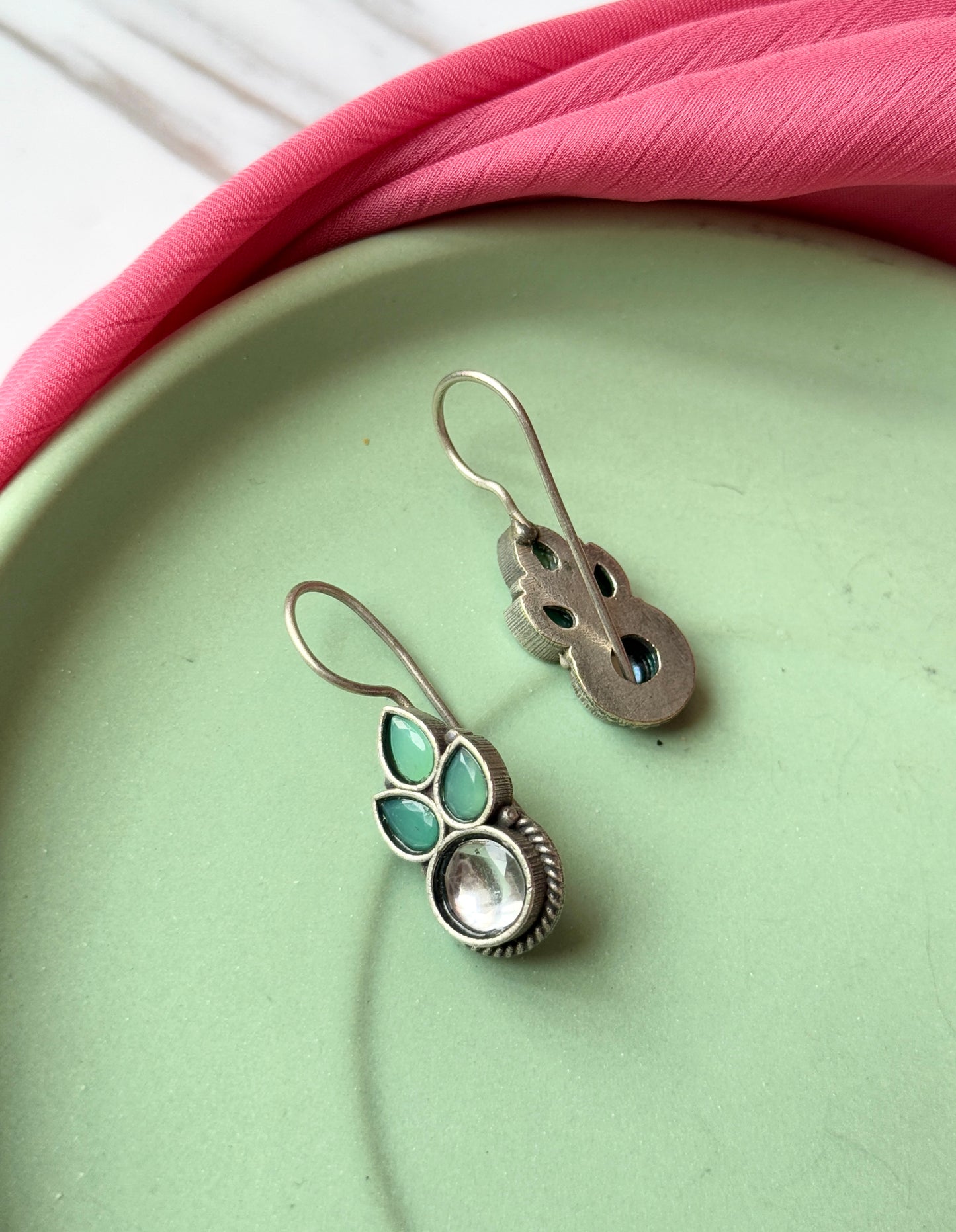 German Silver Lightweight Daily Wear Hook Earrings