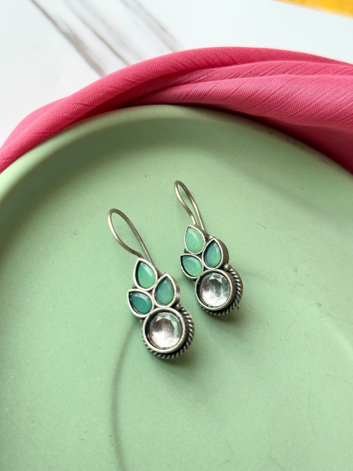 German Silver Lightweight Daily Wear Hook Earrings