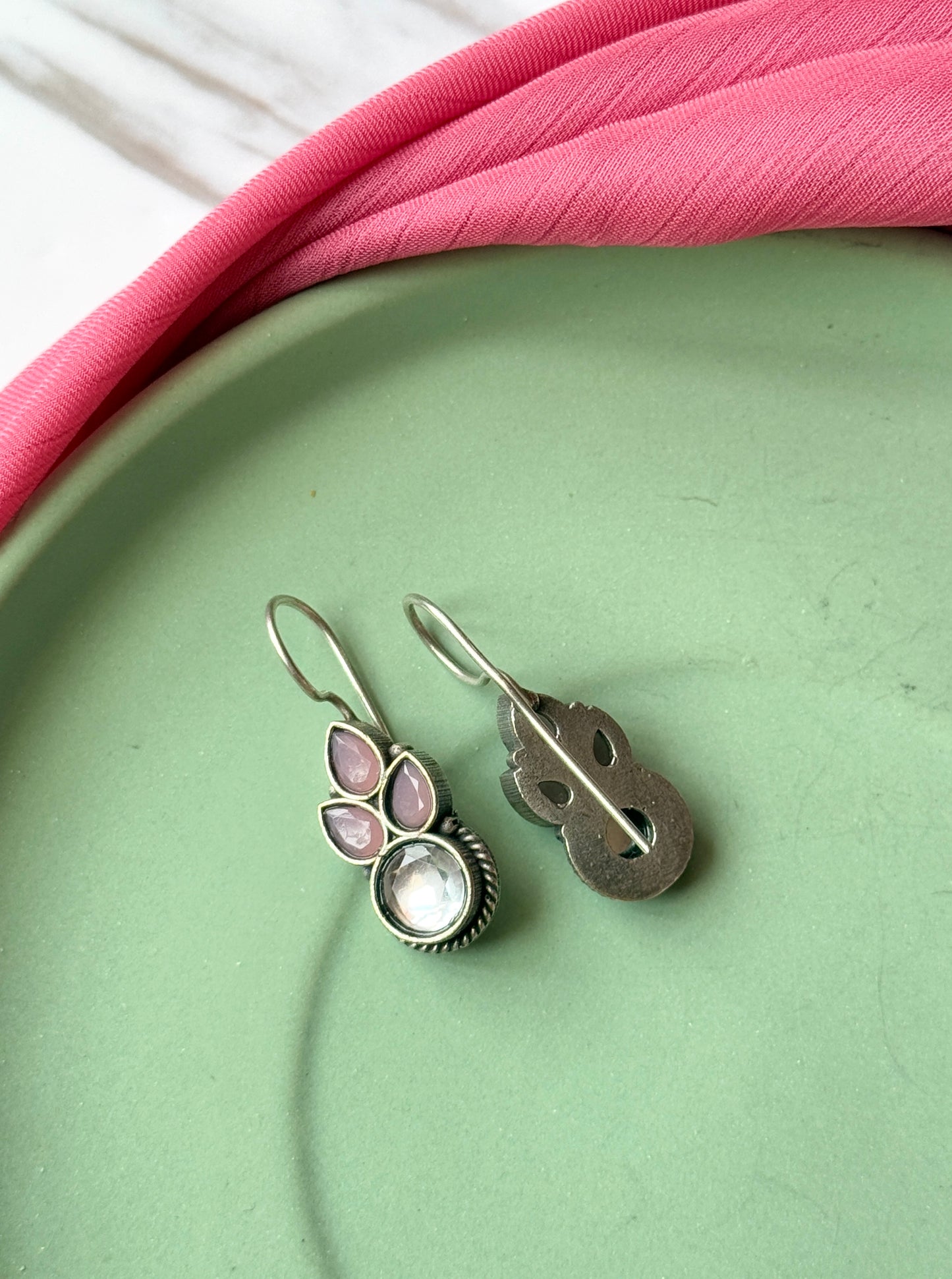 German Silver Lightweight Daily Wear Hook Earrings