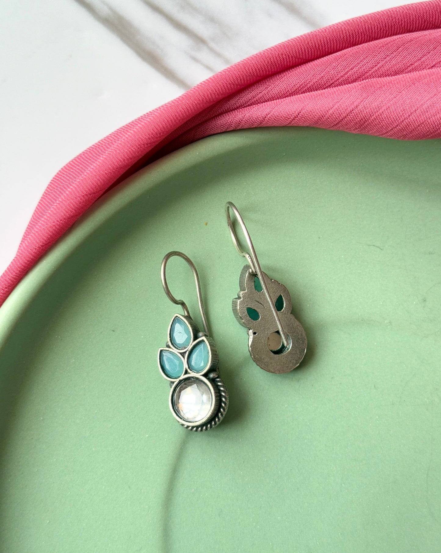 German Silver Lightweight Daily Wear Hook Earrings