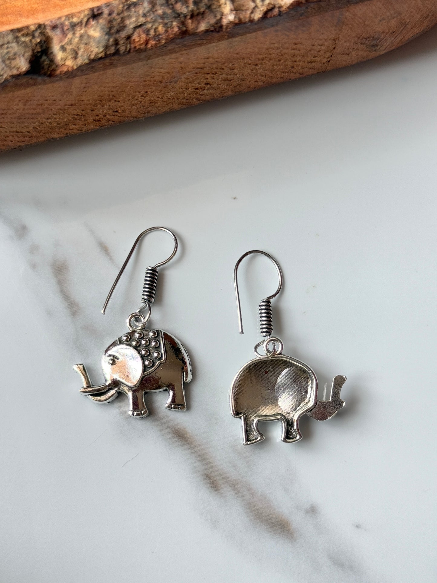 Elephant Drop Hook Earrings in 925 Sterling Silver | Elegant Sterling Silver Design