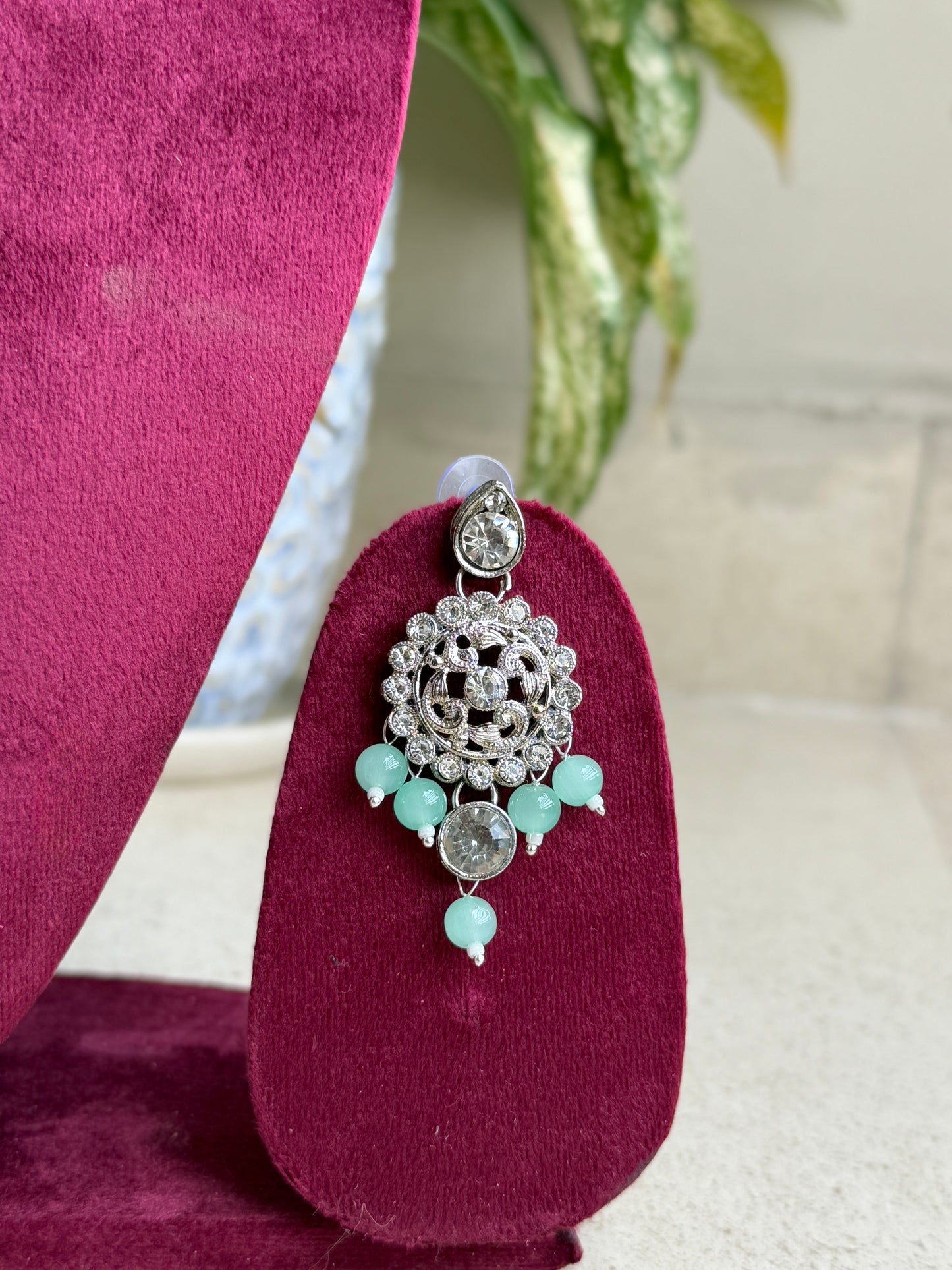 Elegant Necklace Set with Earrings & Maang Tikka