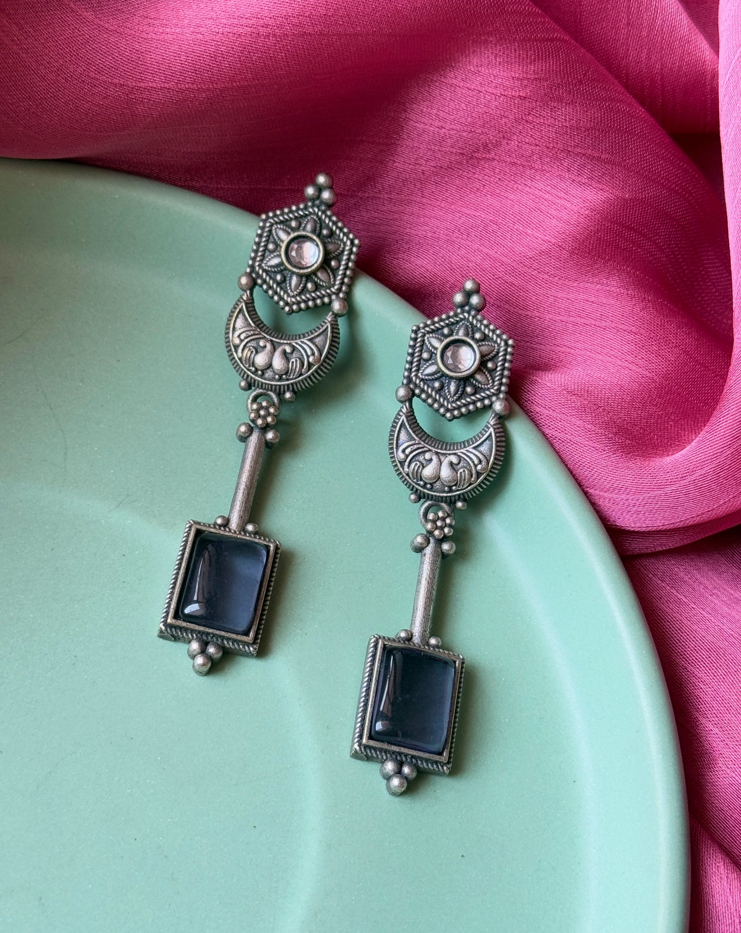 Lightweight Brass Silver Earrings