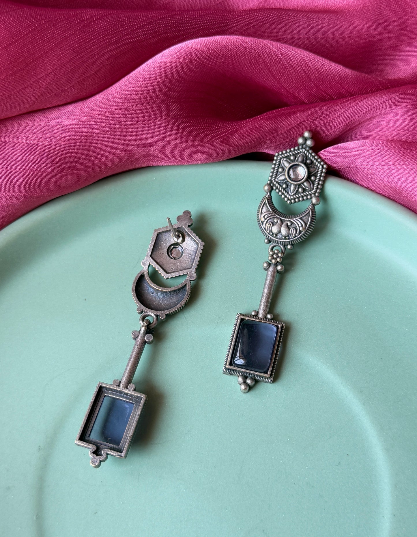 Lightweight Brass Silver Earrings