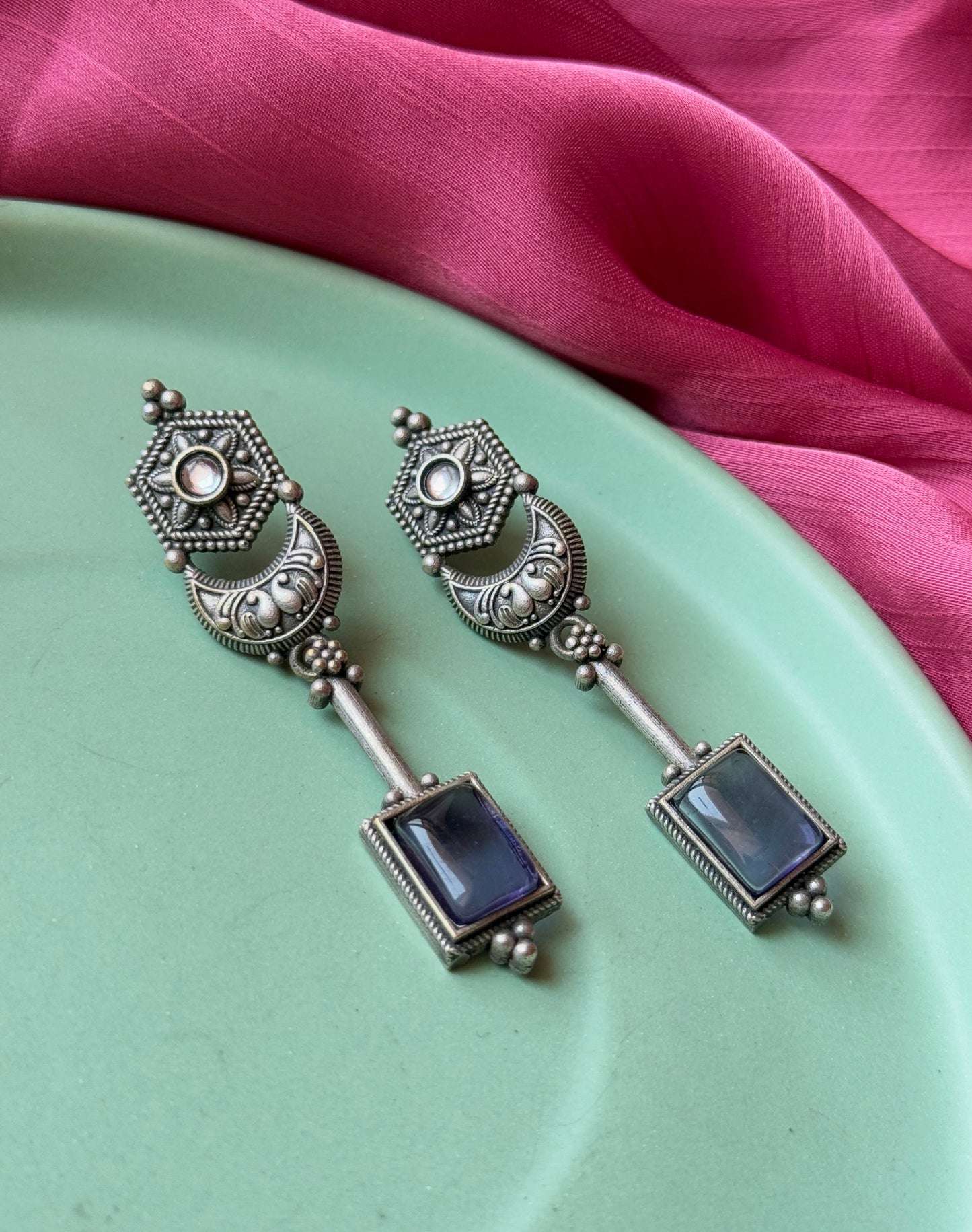 Lightweight Brass Silver Earrings