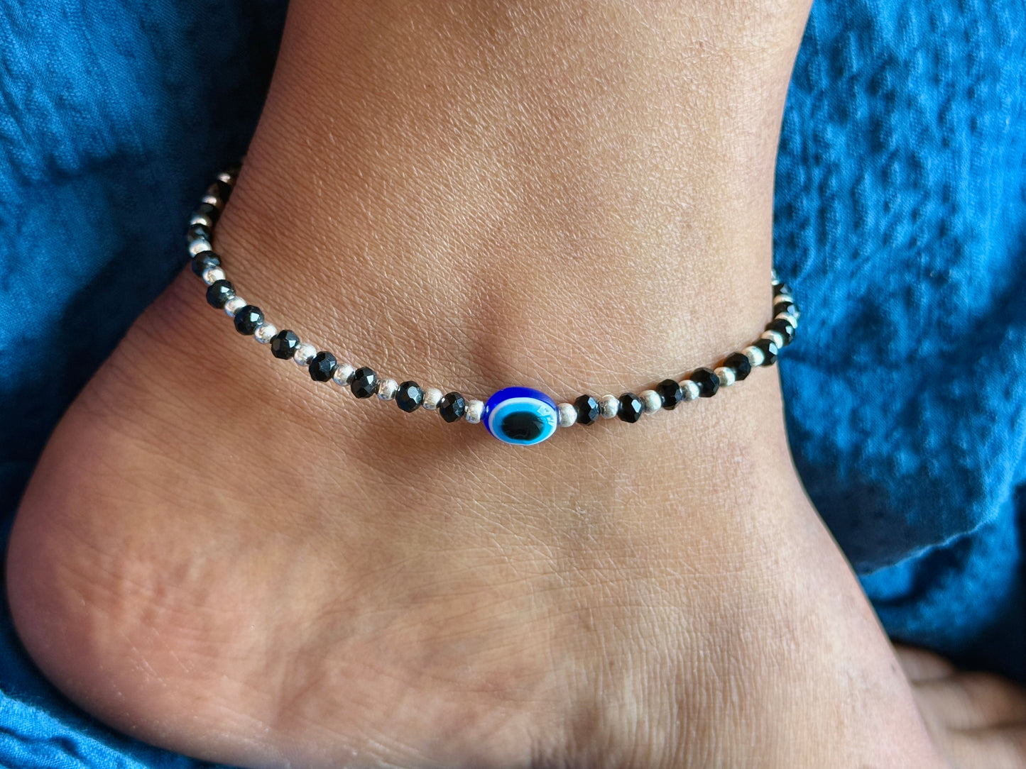 Evil Eye Beads Adjustable Anklet for Women
