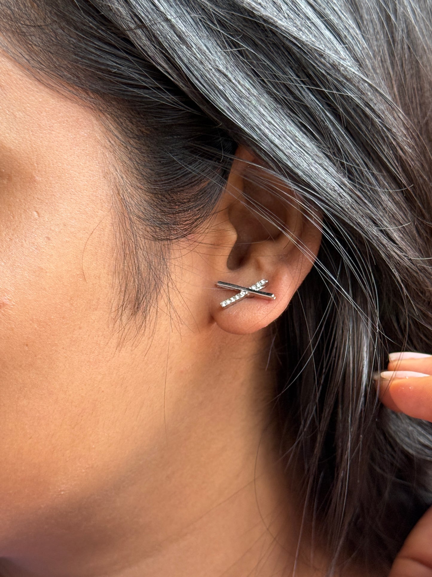 2-in-1 Anti-Tarnish Silver Dangling Earrings