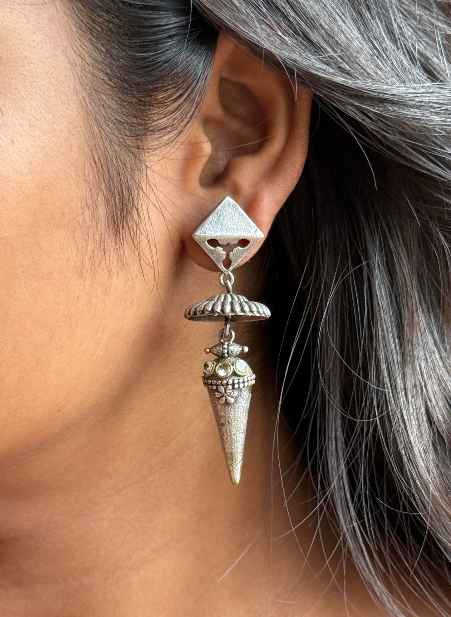 Elegant Brass Drop Earrings