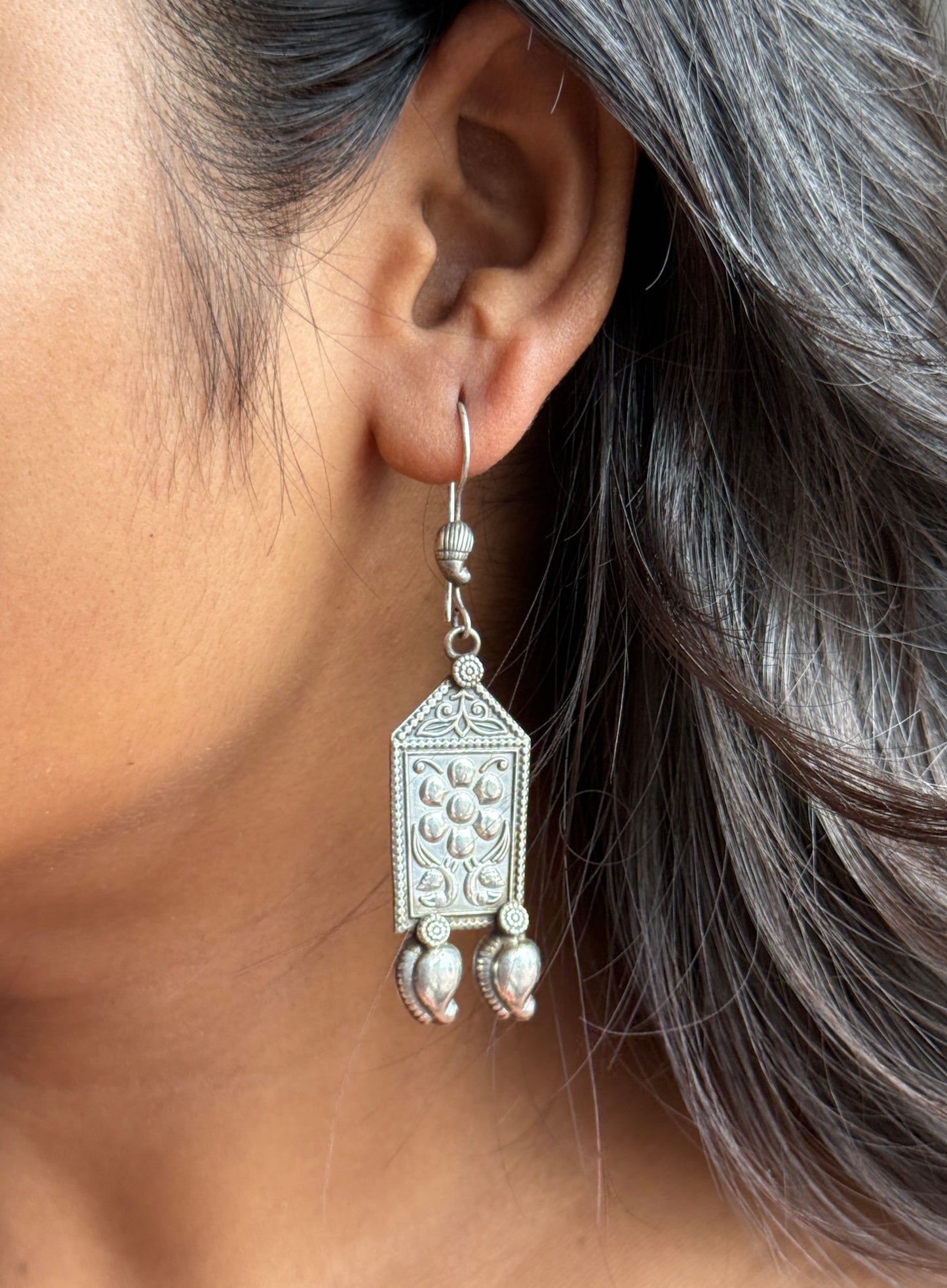 Silver Lookalike Lightweight Hanging Earrings