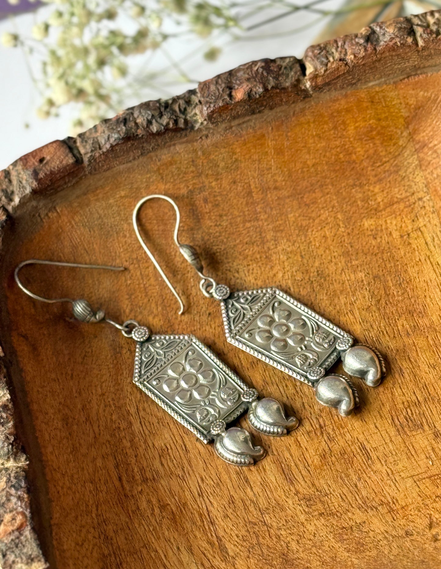 Silver Lookalike Lightweight Hanging Earrings