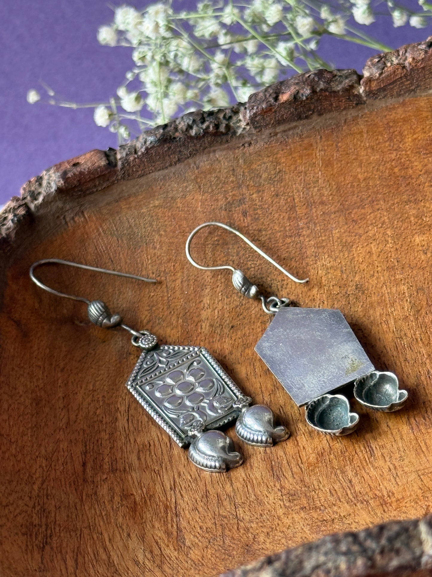 Silver Lookalike Lightweight Hanging Earrings