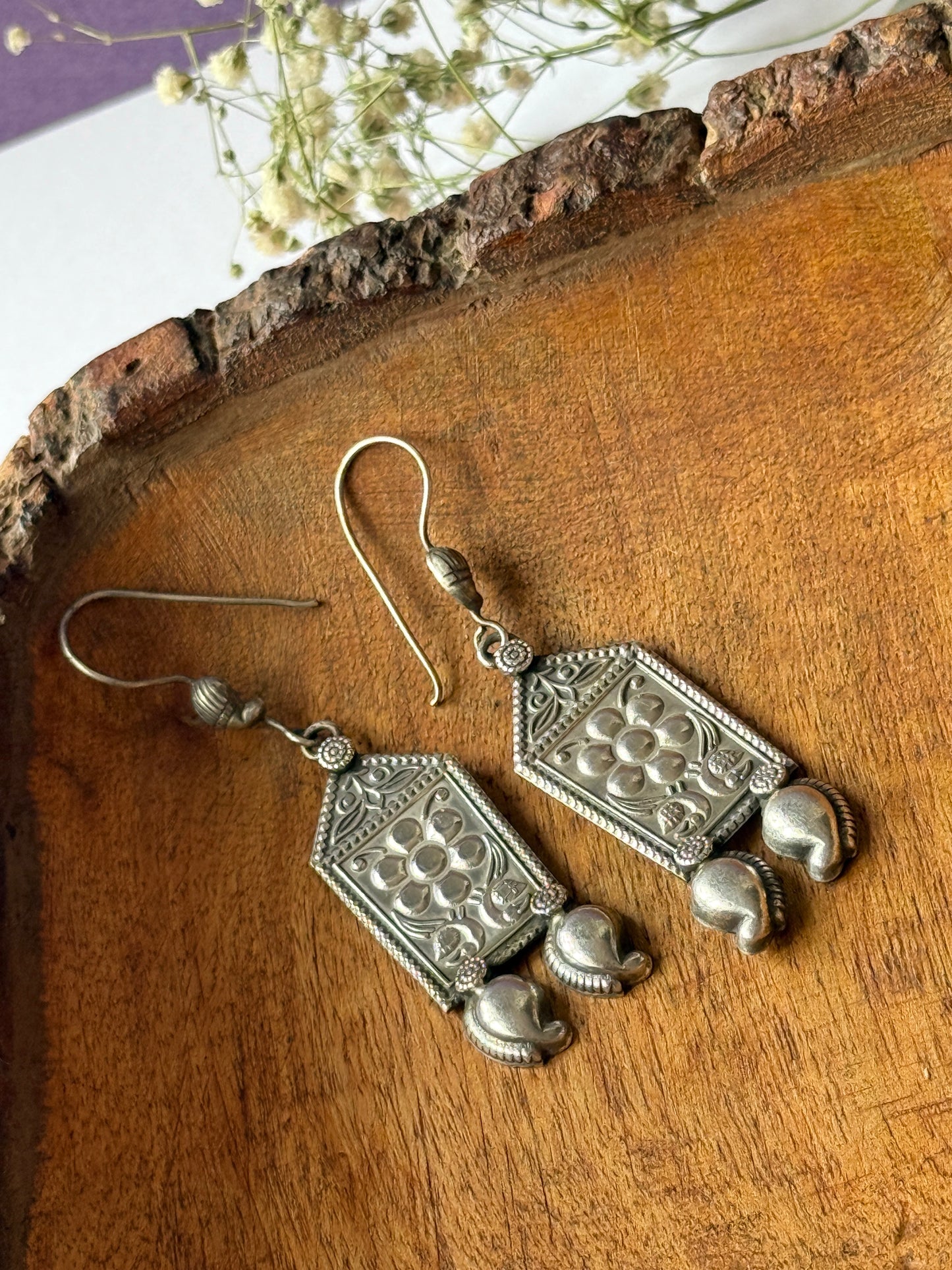 Silver Lookalike Lightweight Hanging Earrings