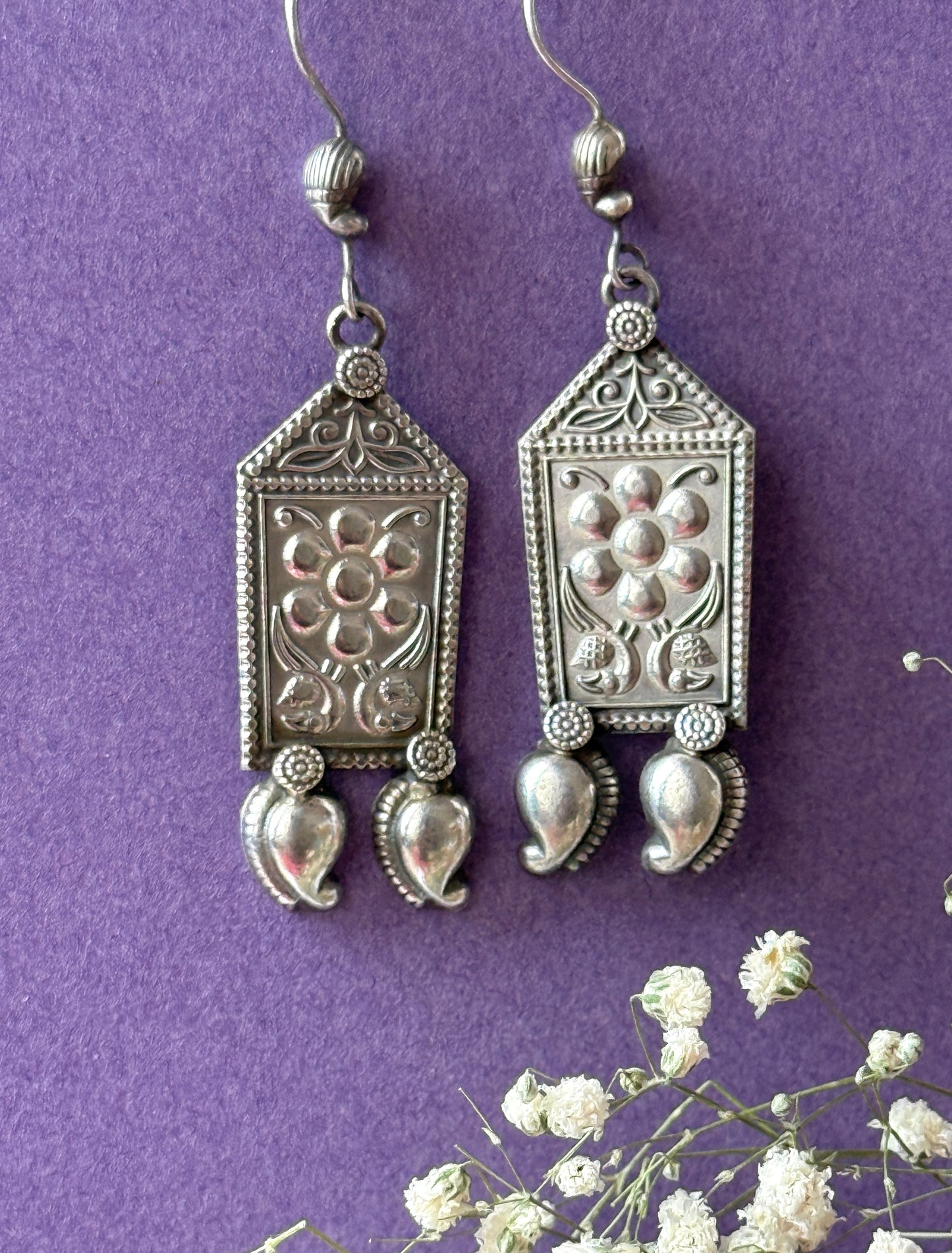 Silver Lookalike Lightweight Hanging Earrings