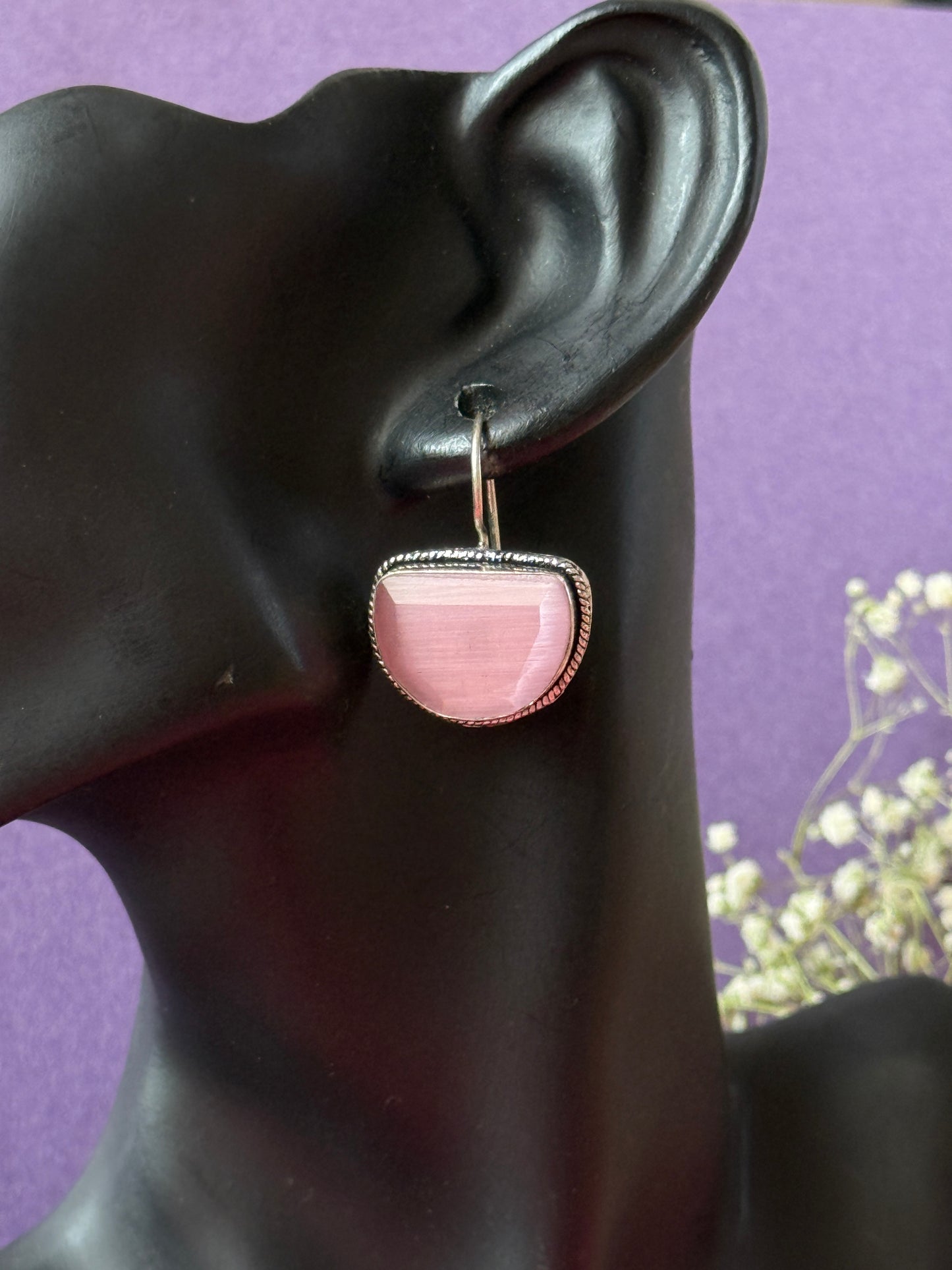 German Silver Monalisa Hanging Earrings