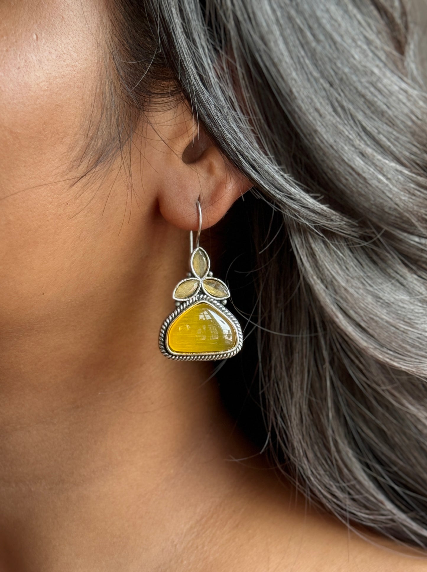 Monalisa 4 Stone Hanging Earrings